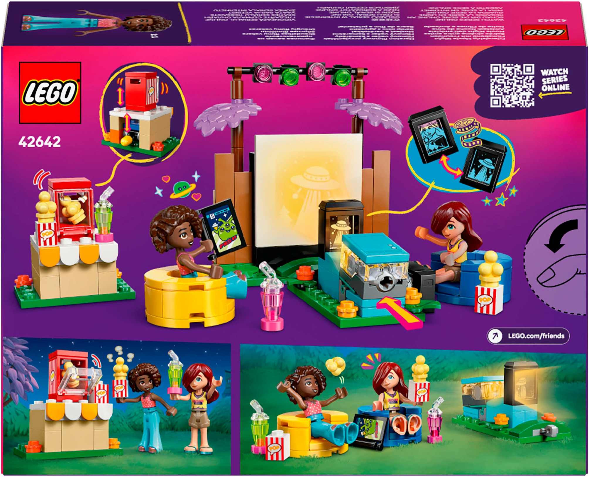 LEGO® Konstruktionsspielsteine »Filmabend mit Freunden (42642), LEGO Friends«, (154 St.), Made in Europe