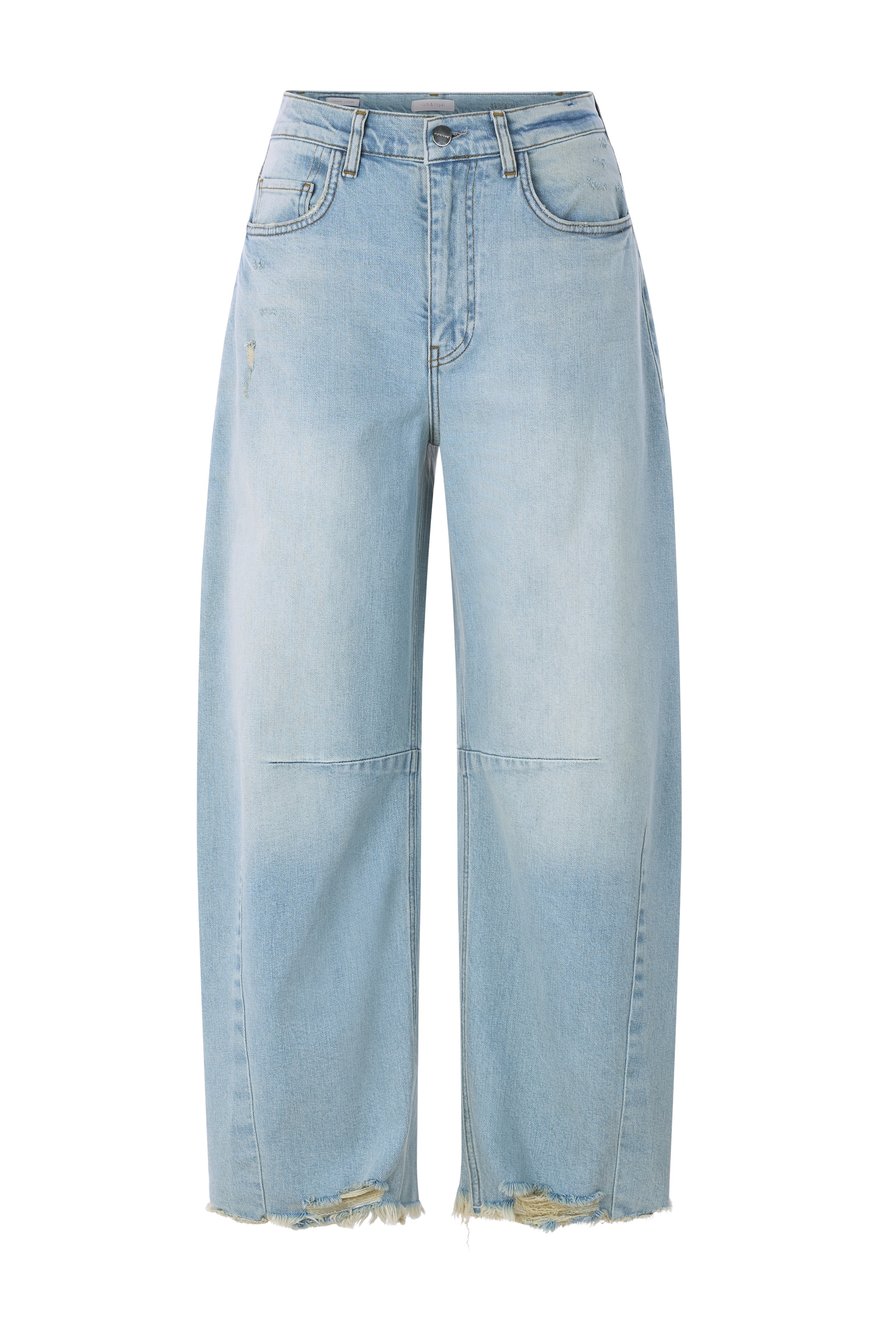 RICHROYAL Weite Jeans Barrel-Style, Wide Leg Cropped Jeans, mit coolen Destroyed Effekten