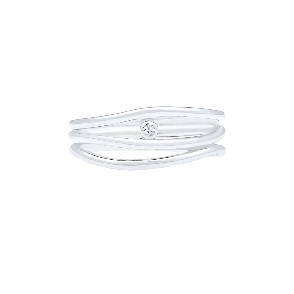 Elli DIAMONDS Diamantring »Wickelring Asymmetrisch Diamant (0.015ct.) Silber«