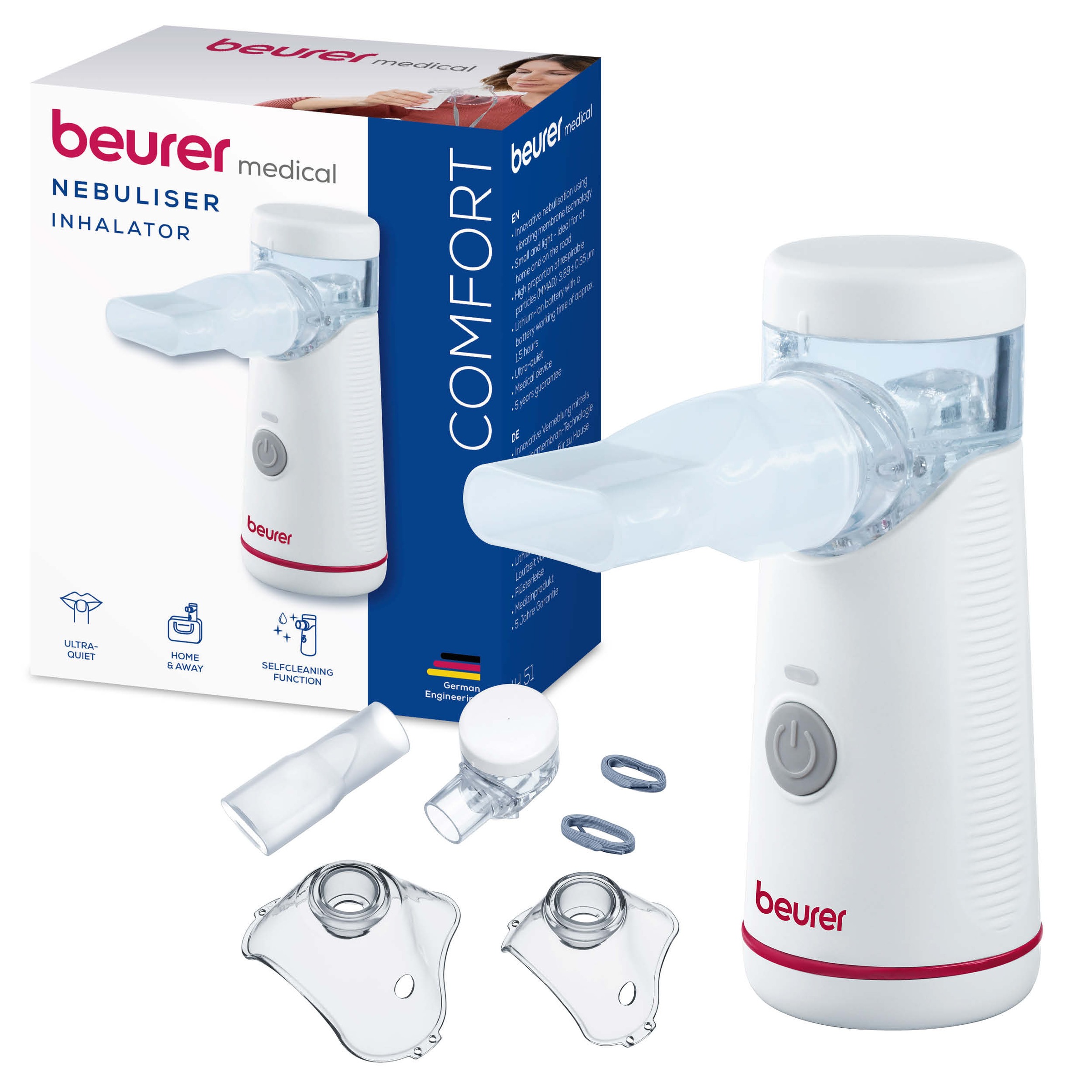 BEURER Inhalationsgerät »IH 51 tragbarer Inhalator, bei Erkältung, Asthma & Atemwegserkrankung«, schnelle und wirkungsvolle Inhalation – zu Hause und unterwegs