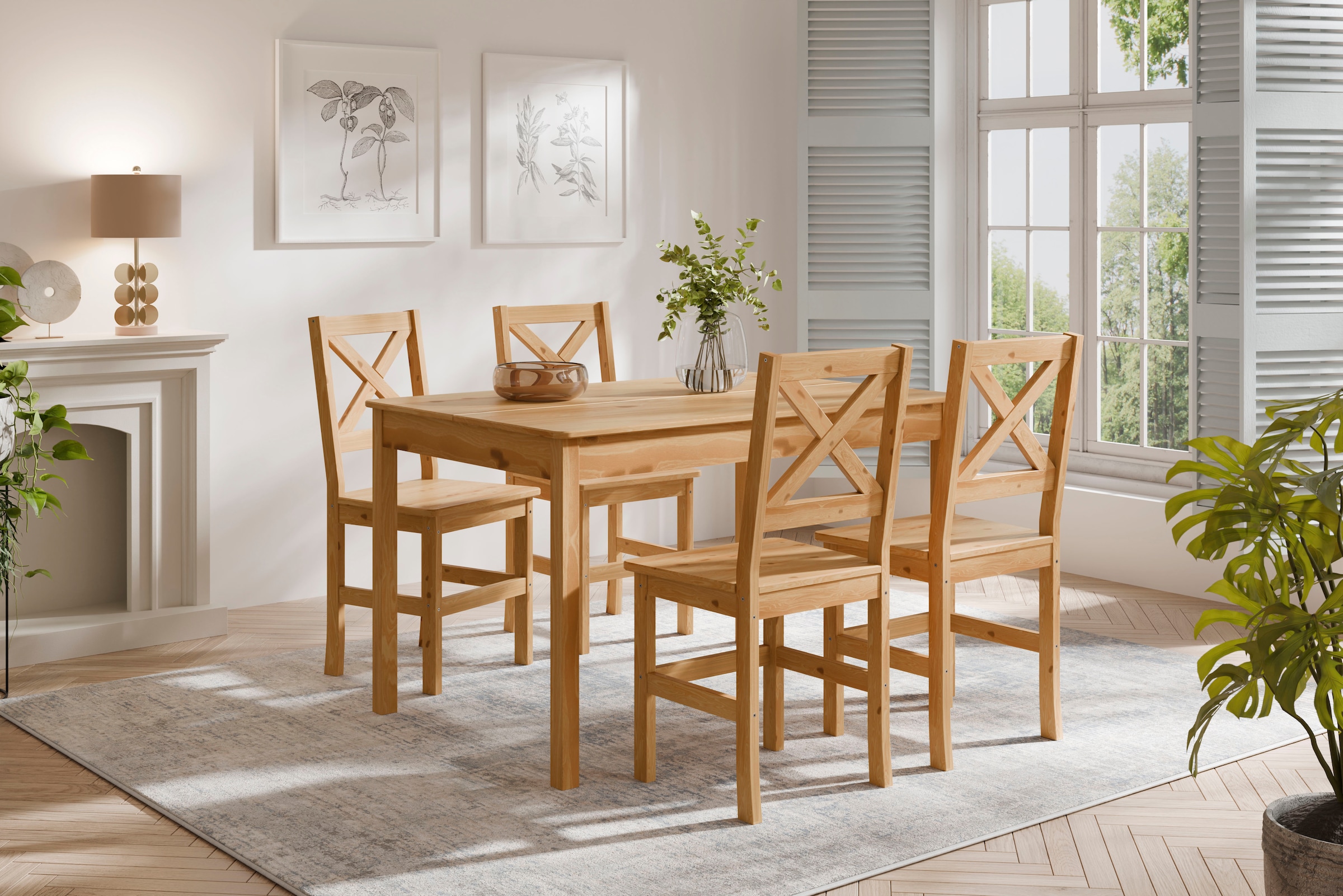 Home affaire Essgruppe »Malmö«, (Set, 5 tlg.), bestehend aus Tisch und Stüh günstig online kaufen