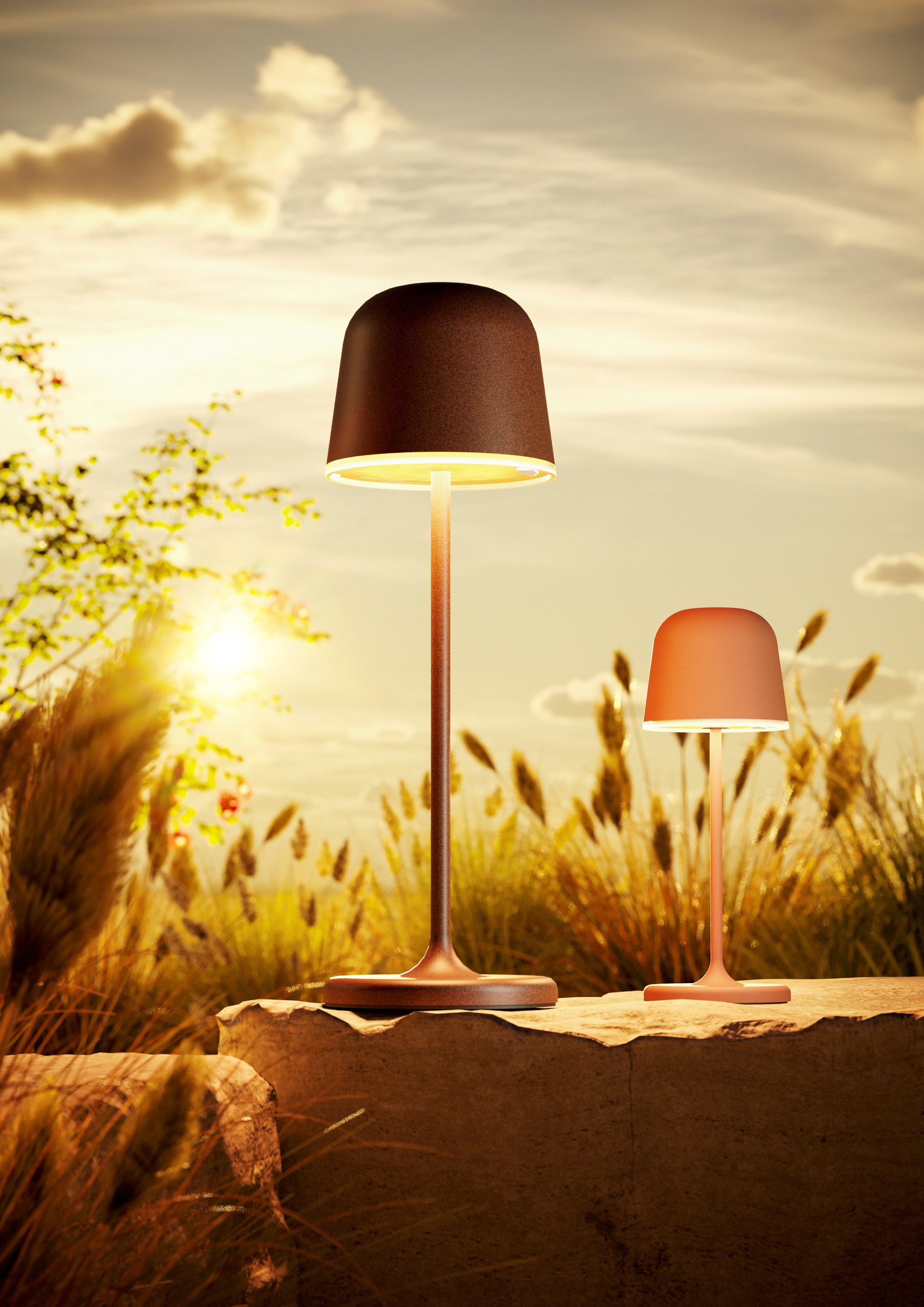 EGLO Tischleuchte »MANNERA« LED-Modul 1 Stk. Warmweiß Nachttischlampe Touch dimmbar, kabellos, Tischleuchte, USB-Port, IP54