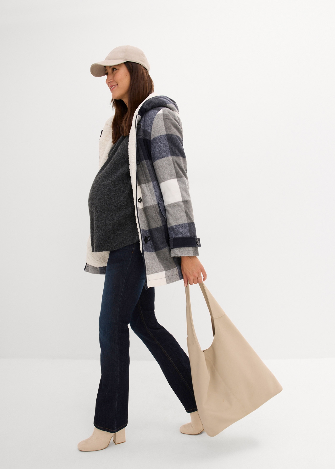 bonprix Umstandsjacke »Woll-Umstandsjacke mit Teddyfutter / Tragejacke« mit Kapuze Winterjacke mit Teddyfutter und Kapuze, Woll-Umstandsjacke