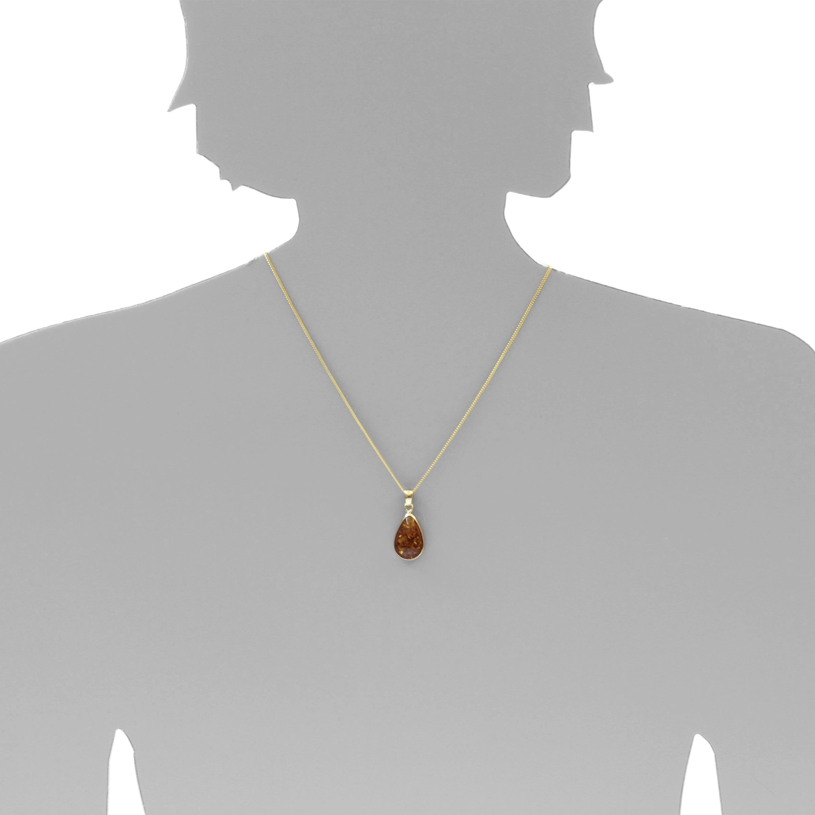 OSTSEE-SCHMUCK Kette mit Anhänger »Ostsee-Schmuck Kette mit Anhänger Classic Tropfen 21 x 14 mm«