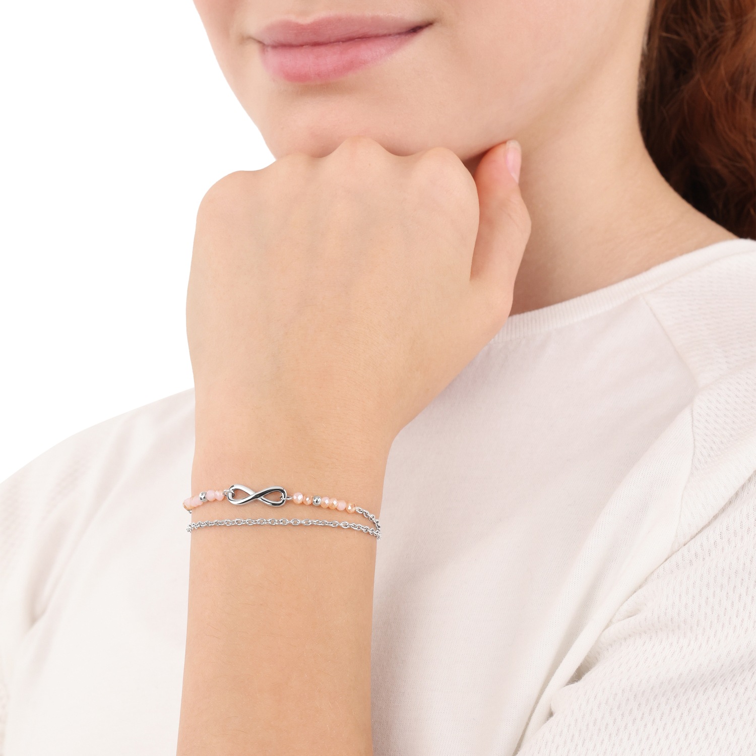 s.Oliver Armband »Infinity/Unendlichkeitsschleife, 2039719, 2039720«, mit Glasstein