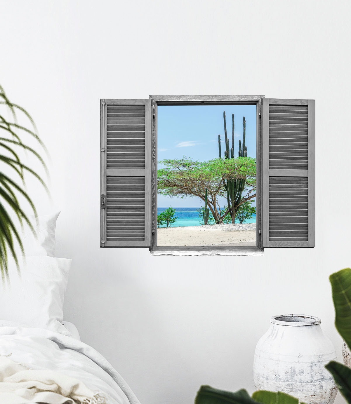 queence Wandtattoo »Wüsten und Strandlandsch«, (1 St.), Wandsticker, Wandbild, selbstklebend, 3D, Fenster