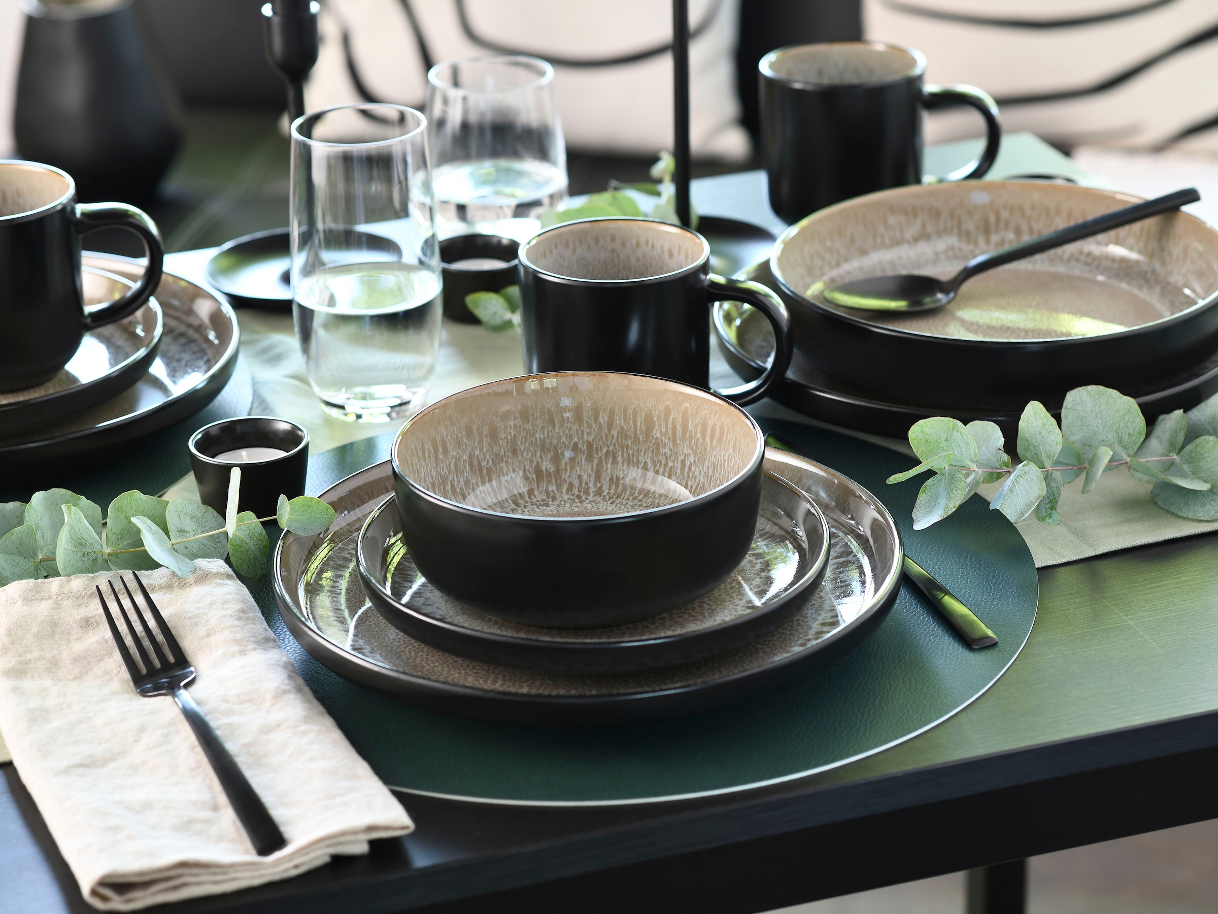 andas Müslischale »modernes Schüssel-Set Nydala, Geschirr-Set, Bowl«, 6 tlg., aus Steinzeug, hohe Haltbarkeit, spülmaschinengeeignet & mikrowellengeeignet