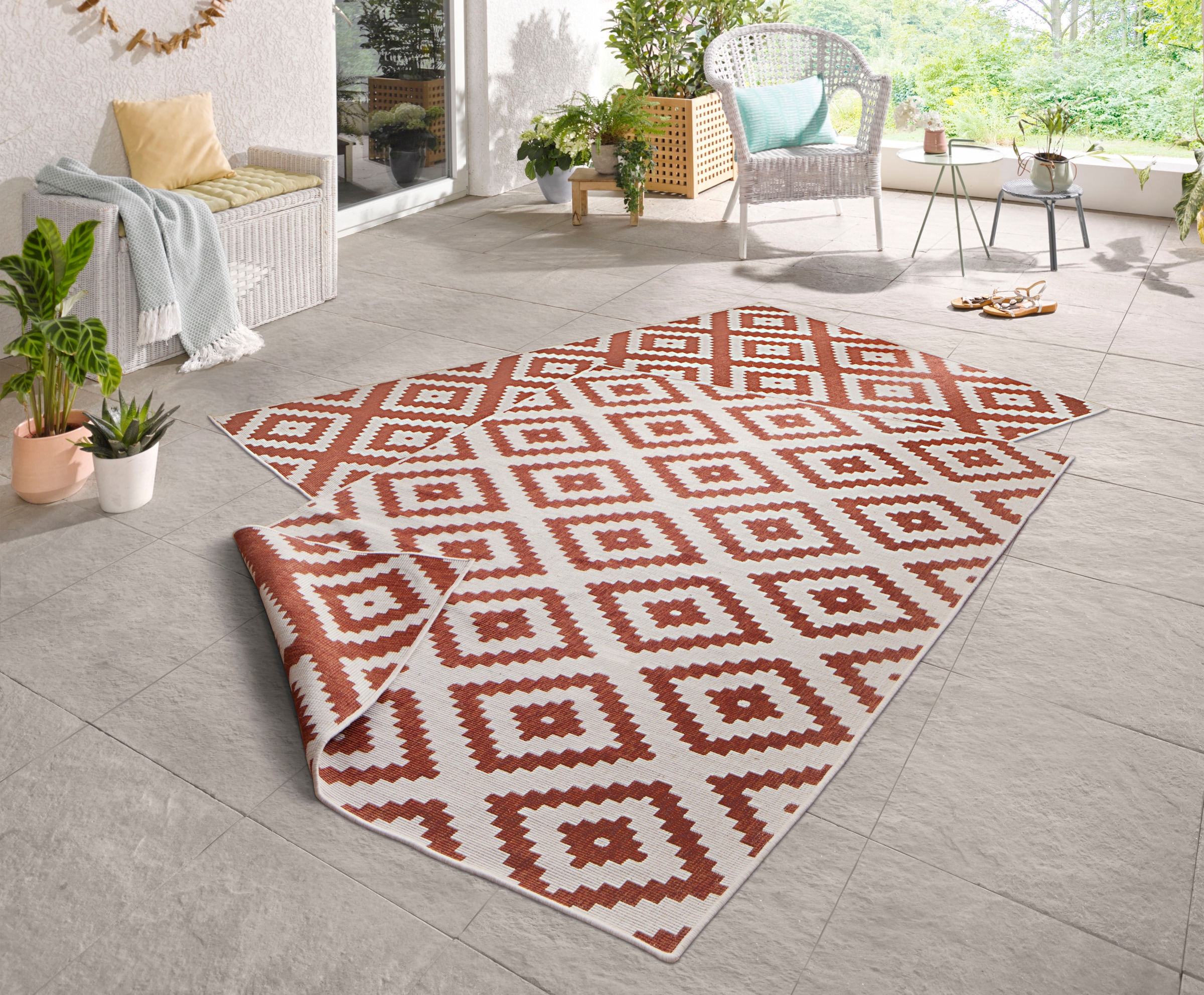 NORTHRUGS Teppich »Malta Wendeteppich«, rechteckig, 5 mm Höhe, In-& Outdoor günstig online kaufen