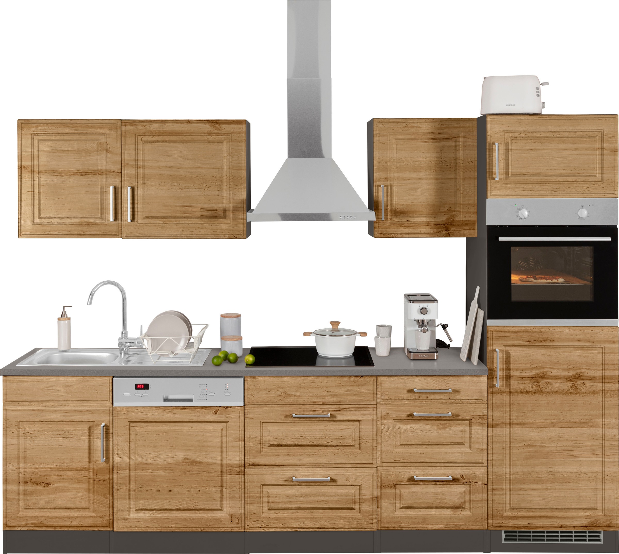 KOCHSTATION Küchenzeile »KS-Stockholm«, Breite 280 cm, mit hochwertigen MDF günstig online kaufen