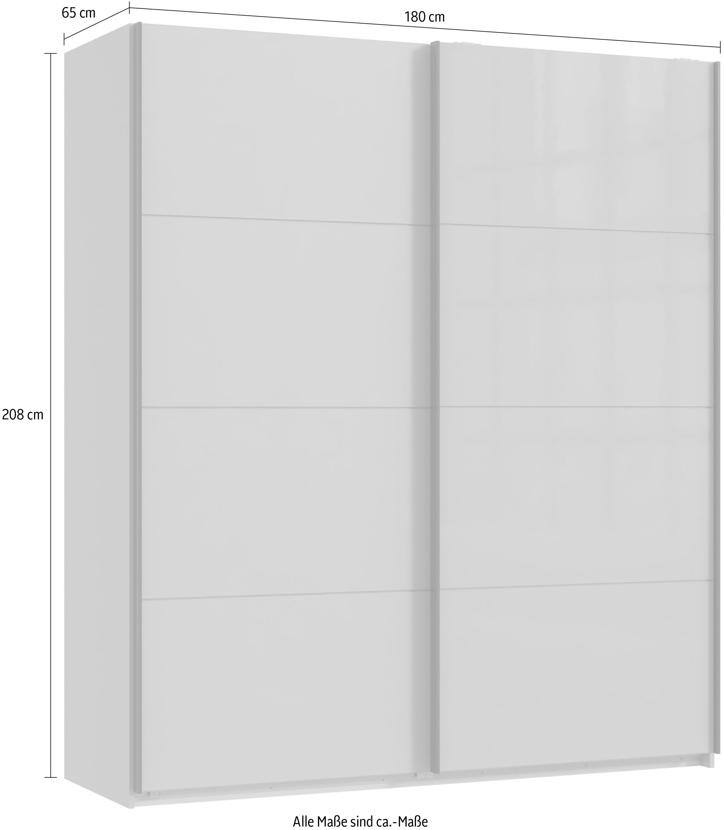 Wimex Kleiderschrank »Tilburg, Metallgriffe, Made in Germany«, (Breite 270cm wahlweise mit 2 oder 3 Türen), mit Schwebetüren, jeweils 1 Glaselement, 180, 225 oder 270cm breit