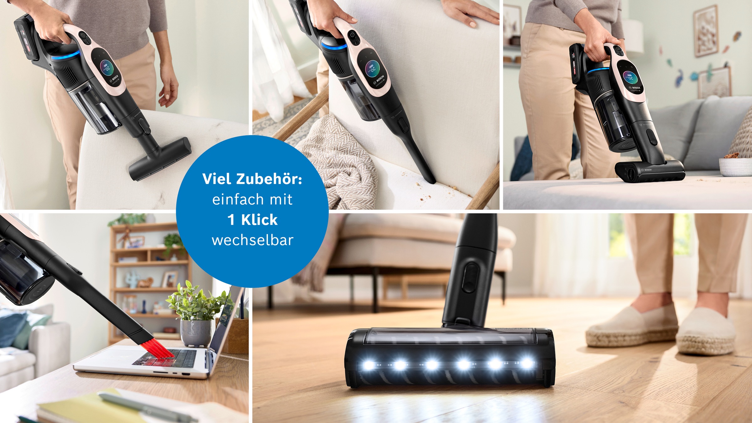 BOSCH Akku-Stielstaubsauger »BKS1041RHF« HEPA-Filtersystem, 10 Jahre Motorgarantie, LED-Licht, powder rose