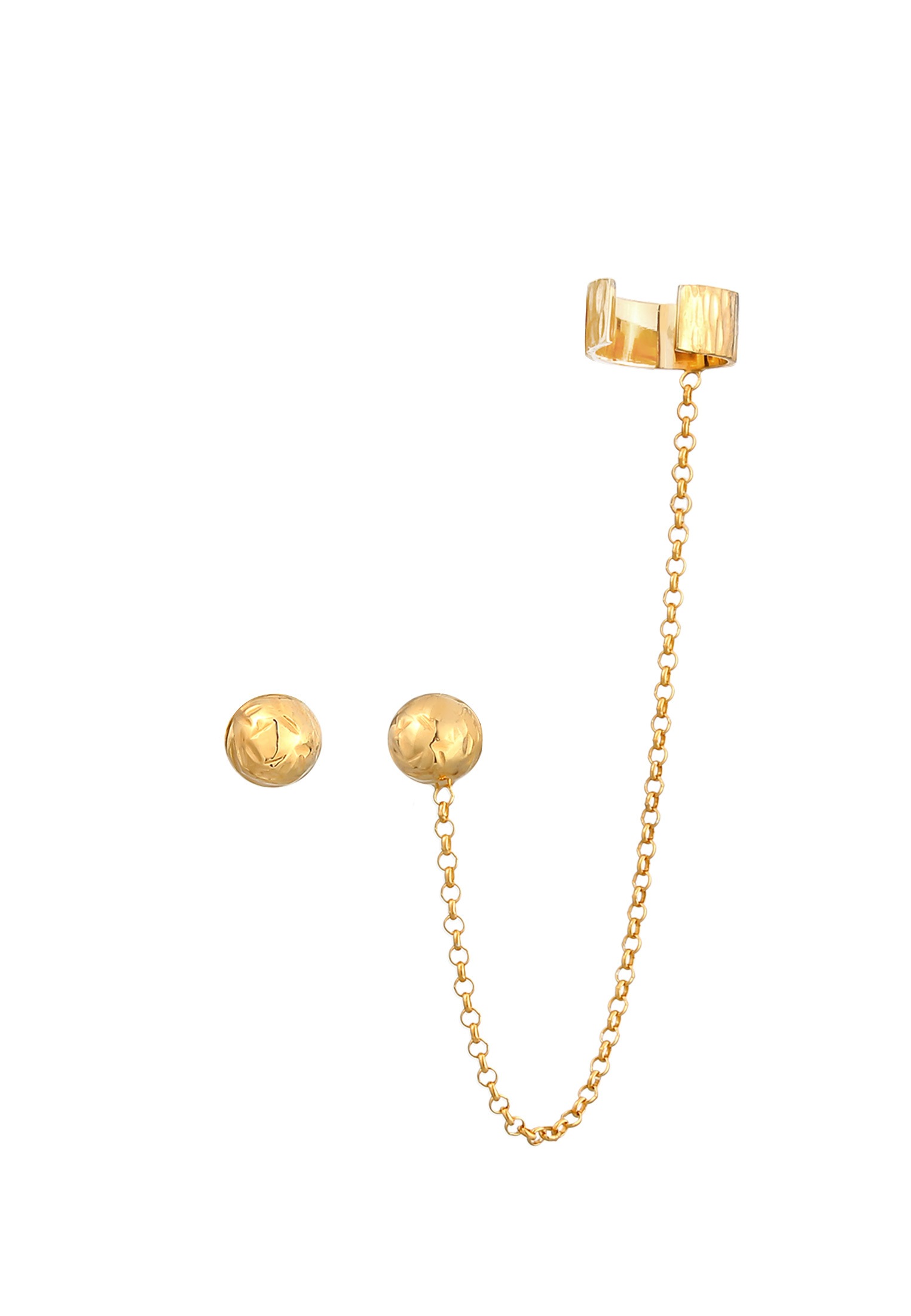 Elli Paar Ohrstecker »Earcuff Klemme Stecker Kugel 925 Silber«