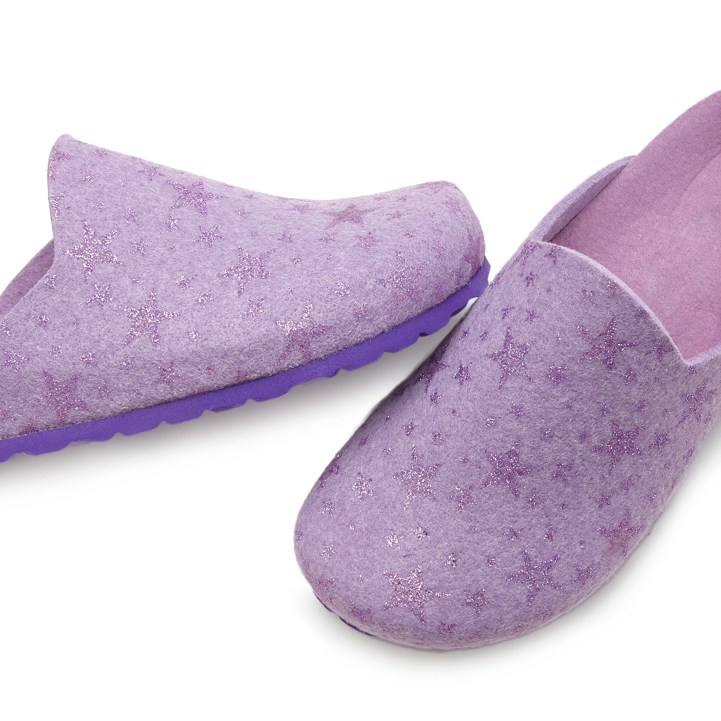 Vivance Pantolette »Hausschuh, Clog, Pantoffel,«, aus Filz mit wärmenden Korkfußbett & Sternenprint