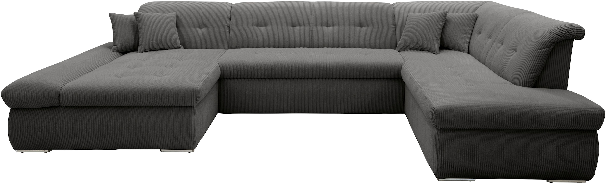 DOMO collection Wohnlandschaft »Moric U-Form auch in Cord«, im XXL-Format, wahlweise mit Bettfunktion und Armlehnenverstellung