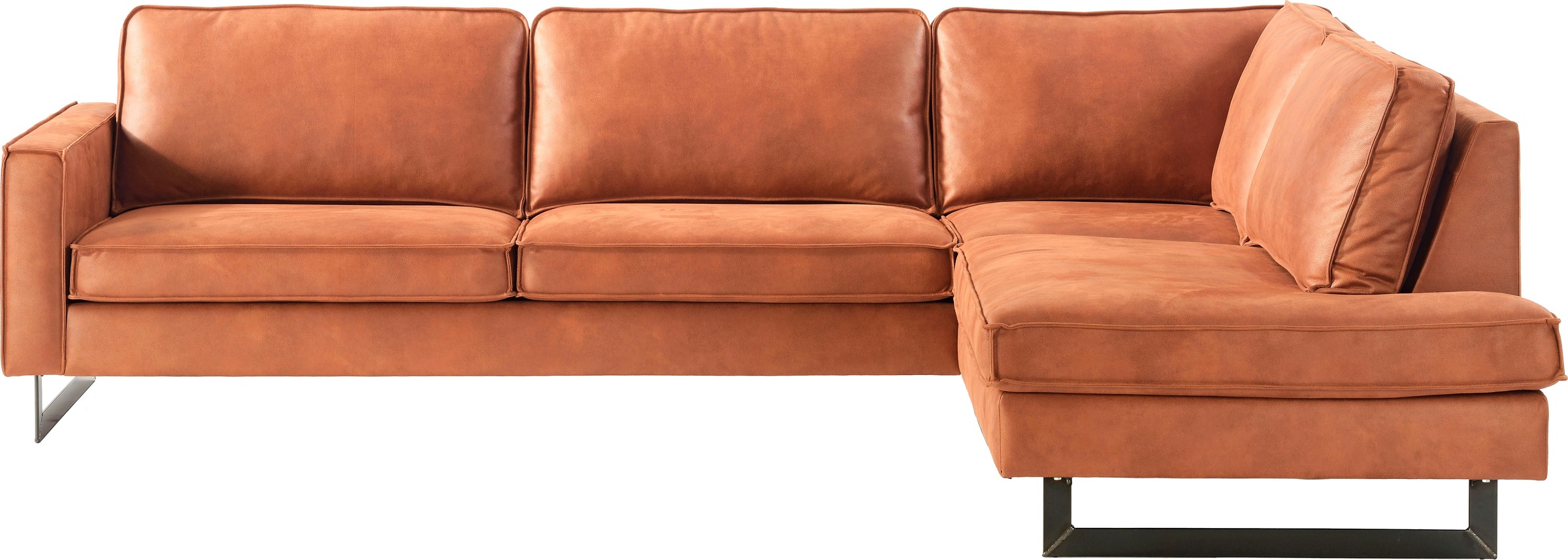 Home affaire Ecksofa »Pinto, 290 cm, Cord, Chenille, Lederoptik, Ottomane l günstig online kaufen