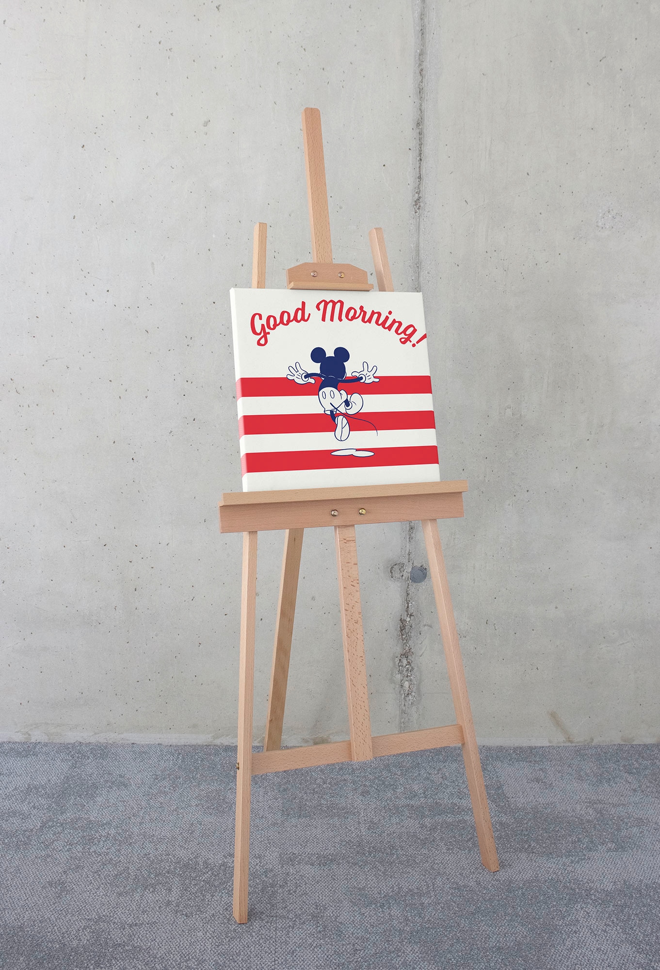 Komar Leinwandbild »Mickey Good Morning - Größe 40 x 40 cm«, Natur, (1 St.), Keilrahmenbild mi Echtholzrahmen