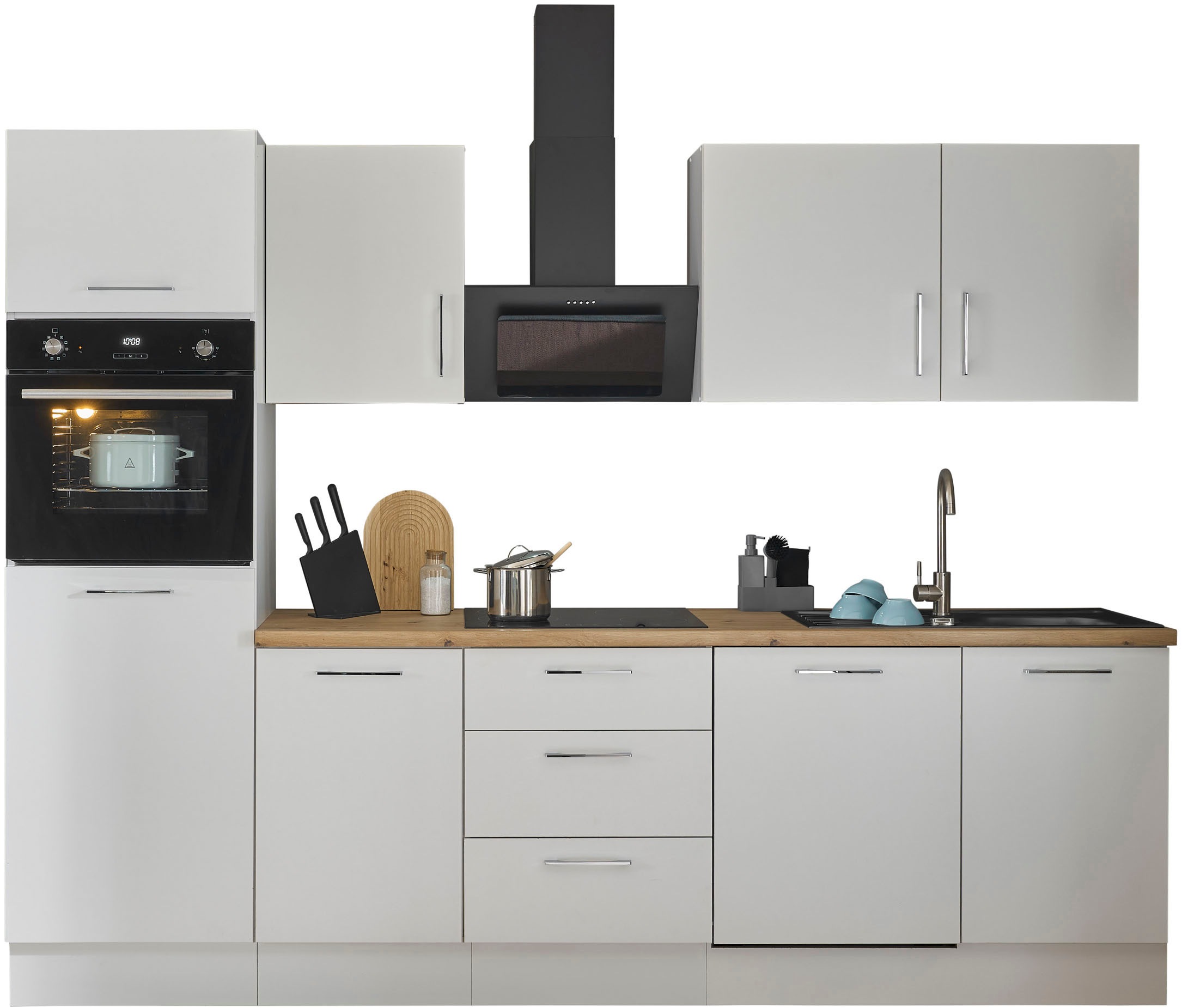 BASIC by Balculina Küchenzeile »Turin«, Breite 280 cm, wahlweise mit E-Geräten