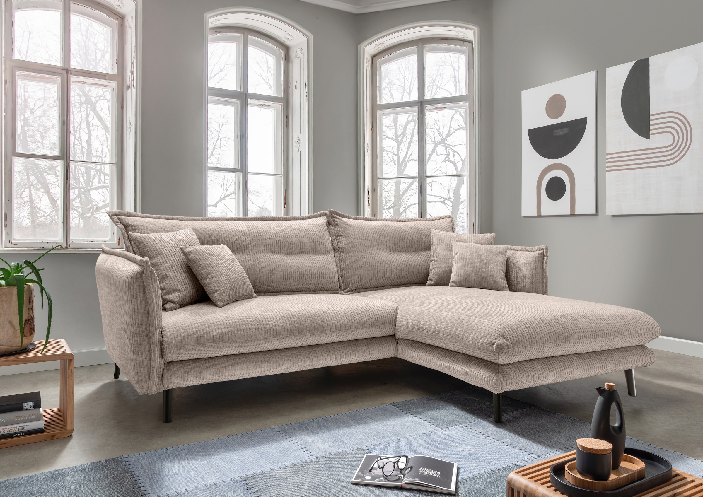 INOSIGN Ecksofa »Lazio modernes Design, bequem, schmale Armlehnen, OTTOs Ch günstig online kaufen