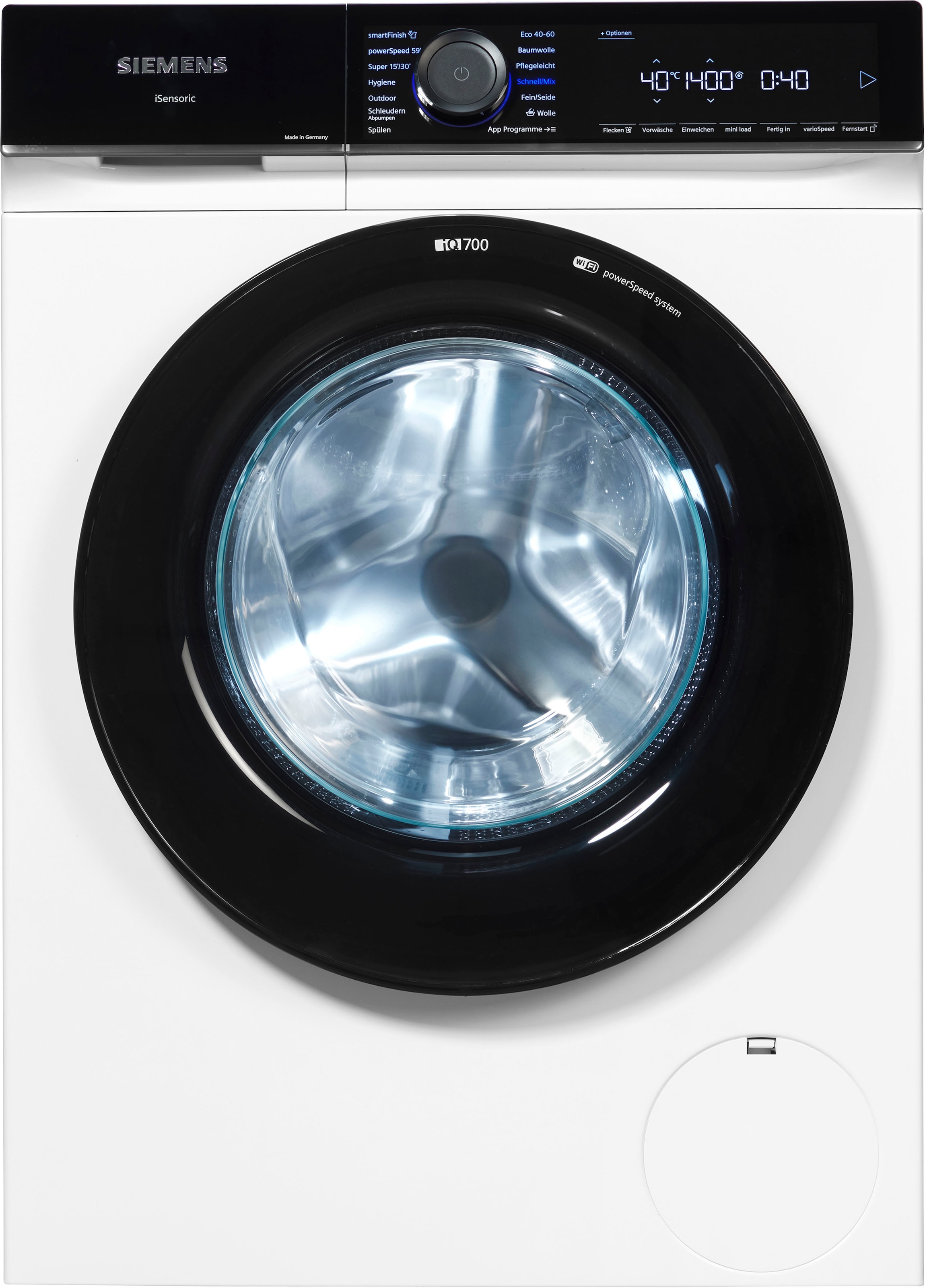 SIEMENS Waschmaschine »WG44B20Z0«, iQ700, WG44B20Z0, 9 kg, 1400 U/min,  smartFinish – glättet dank Dampf sämtliche Knitterfalten online bestellen