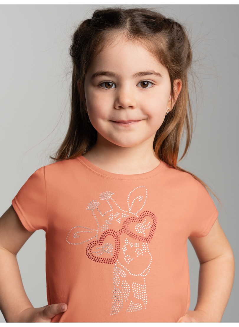 Trigema T-Shirt »TRIGEMA T-Shirt mit glitzerndem Giraffen-Printmotiv«, (1 tlg.)