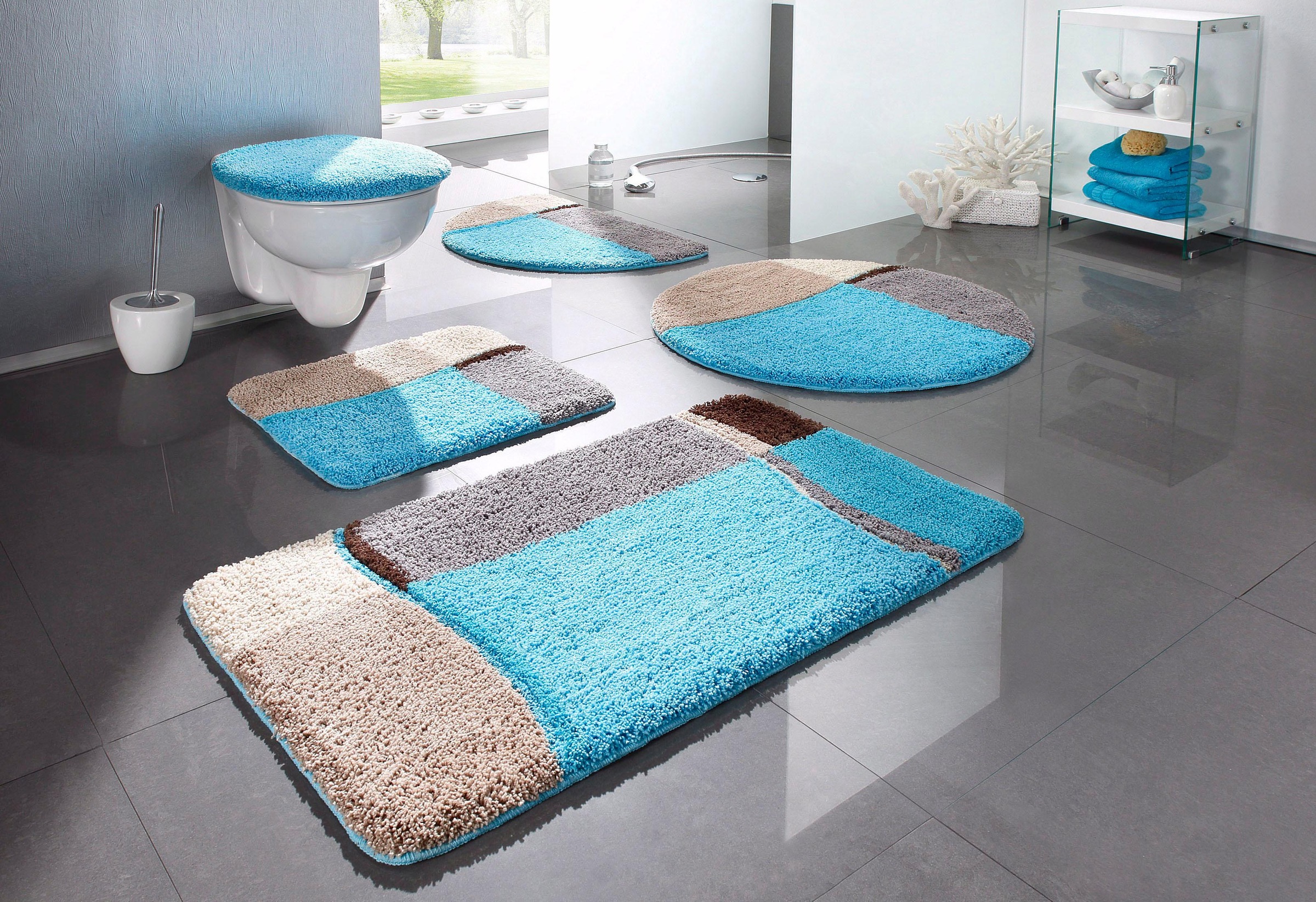 my home Badematte »Belio, Badvorleger, Badezimmer Teppich«, rutschhemmend b günstig online kaufen