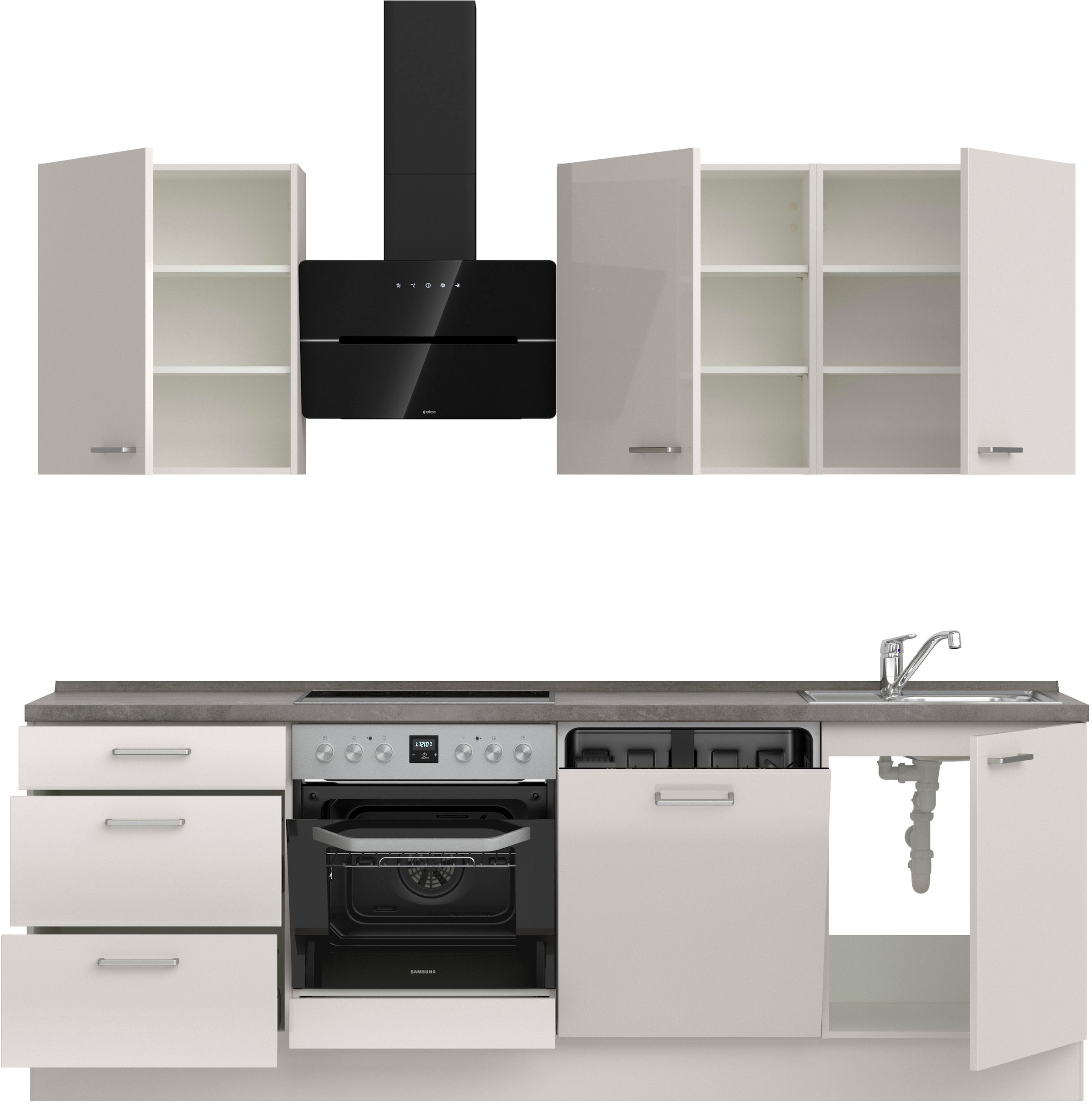 nobilia® Küchenzeile »"Flash II"«, vormontiert, Ausrichtung wählbar, Breite 240 cm, wahlw. mit E-Geräten
