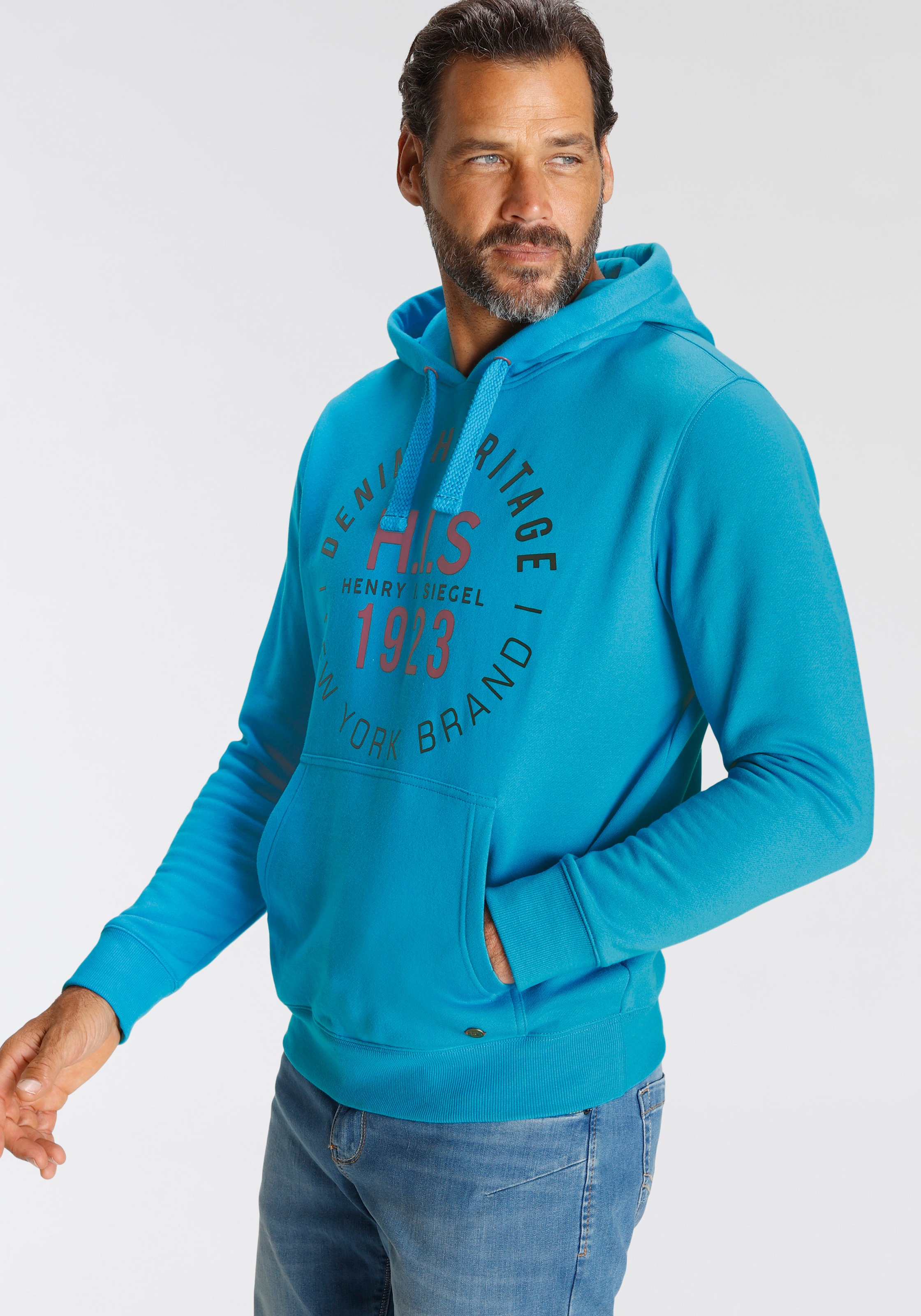 H.I.S Kapuzensweatshirt, Langarm, lässige Passform, mit Kängurutasche