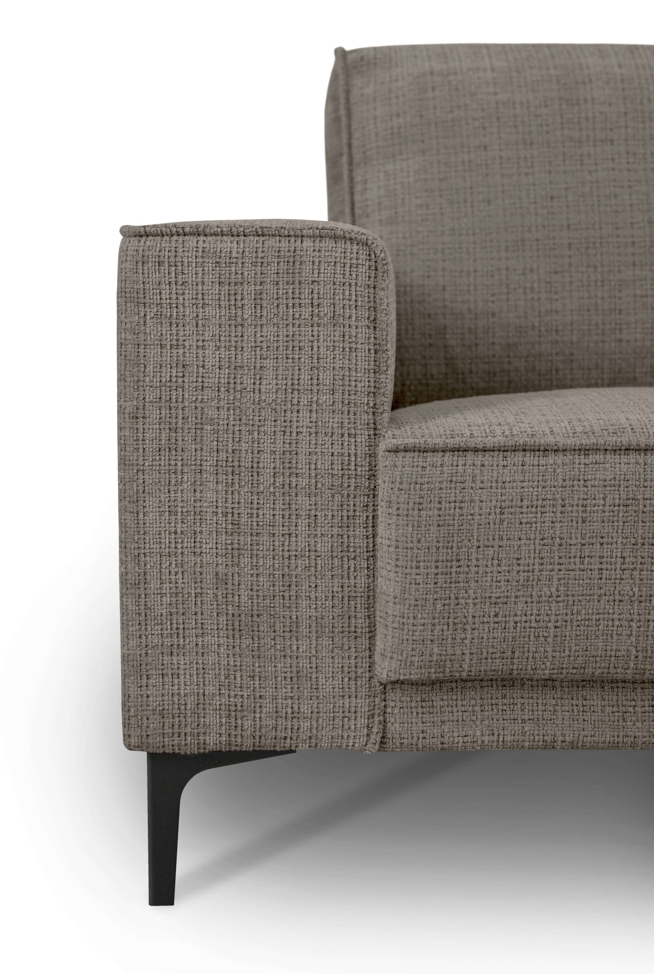 Places of Style Wohnlandschaft »XXL Sofa Oland, Struktur, Flachgewebe, Luxus-Microfaser, Boucle«, U-Form, 342 cm, Wellenunterfederung, Skandi-Design, Metallfüße