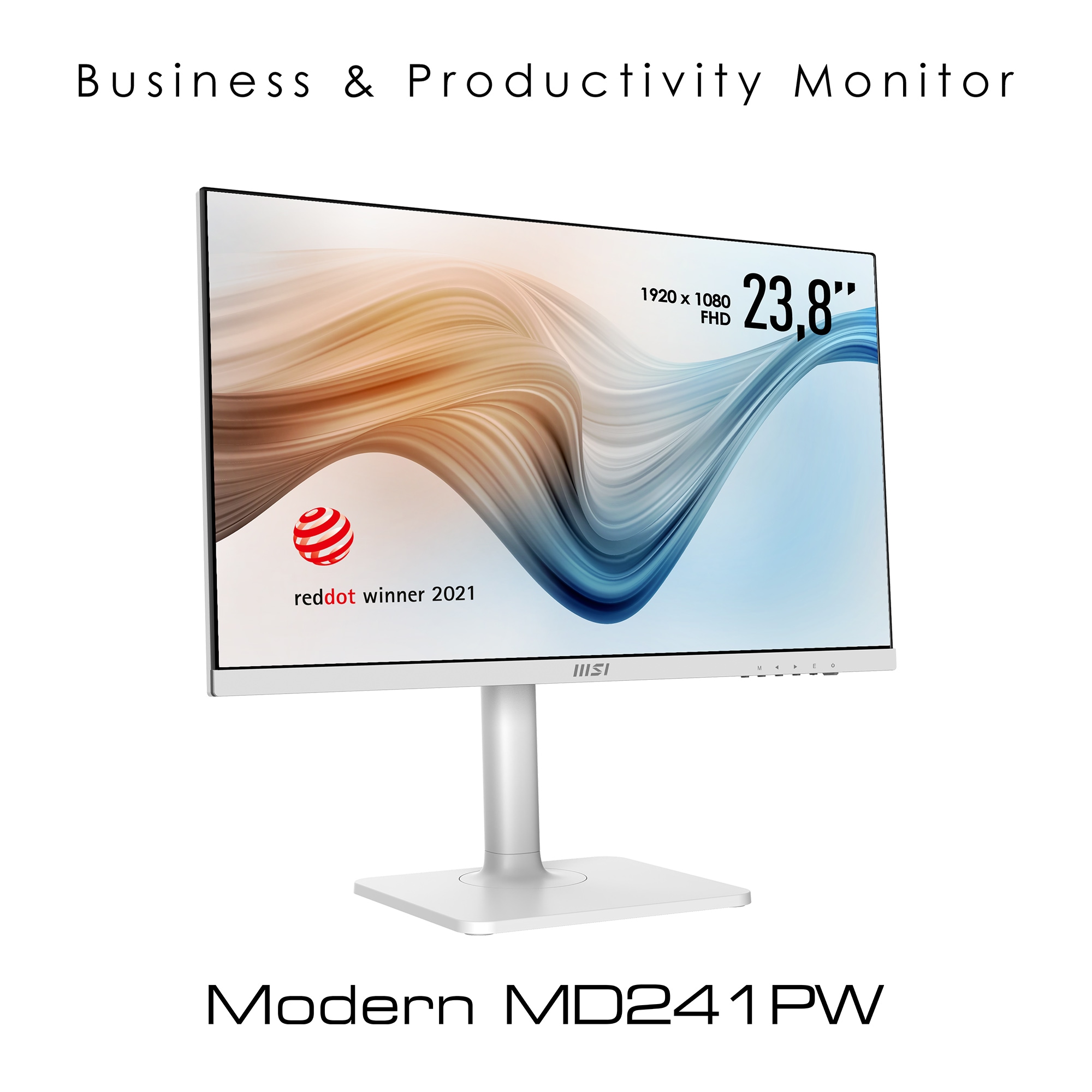 MSI LED-Monitor »Modern MD241PW«, 60 cm/24 Zoll, 1920 x 1080 px, Full HD, 5  ms Reaktionszeit, 75 Hz, 3 Jahre Herstellergarantie, höhenverstellbar,  USB-C online bestellen