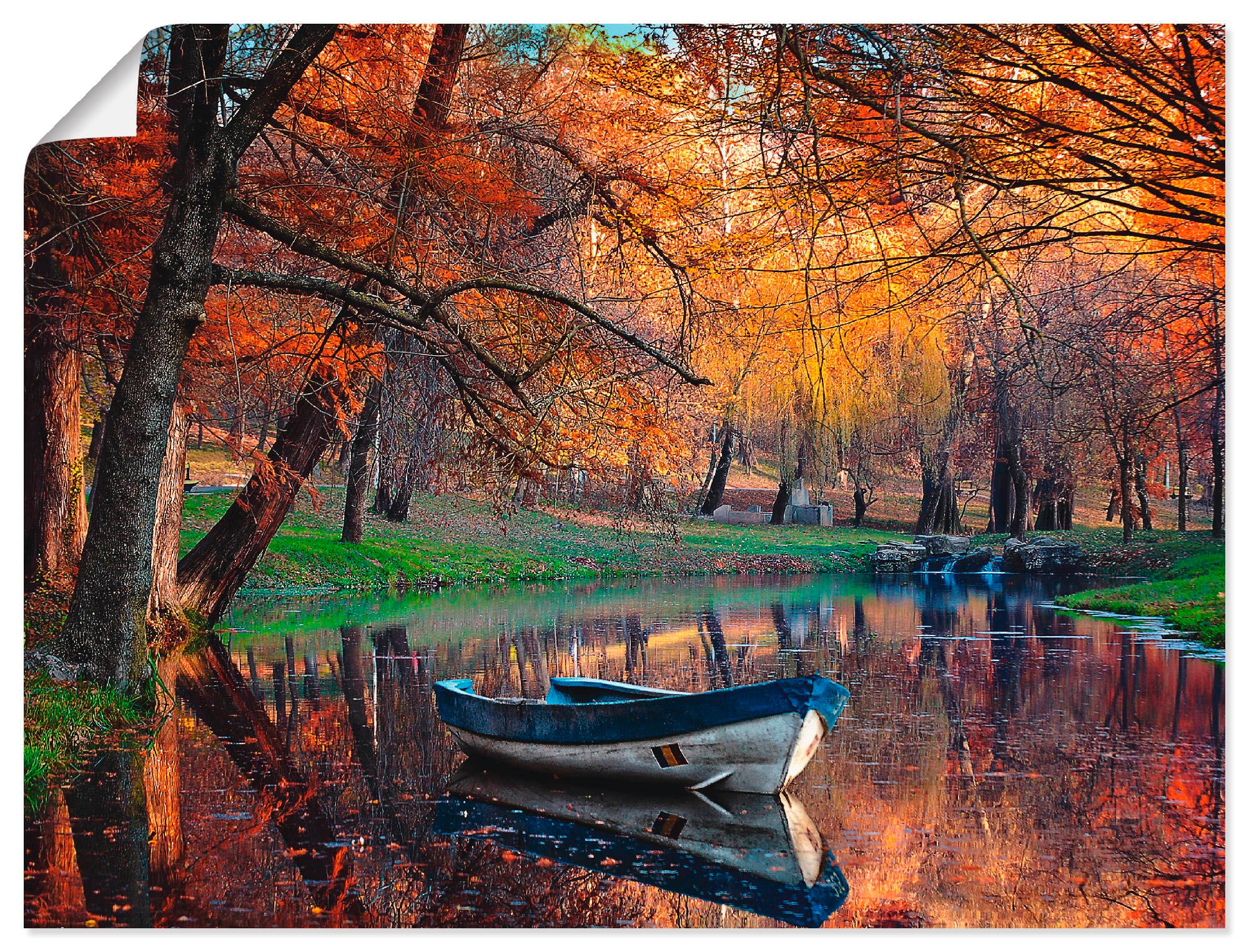 Artland Wandbild »Bunte Herbstlandschaft«, Boote & Schiffe, (1 St.), als Le günstig online kaufen