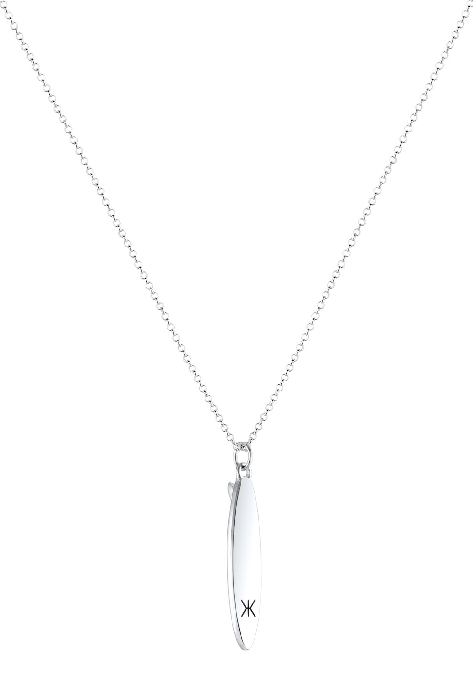 Kuzzoi Lange Kette »Herren Anhänger Surfboard Trend Massiv 925 Silber«