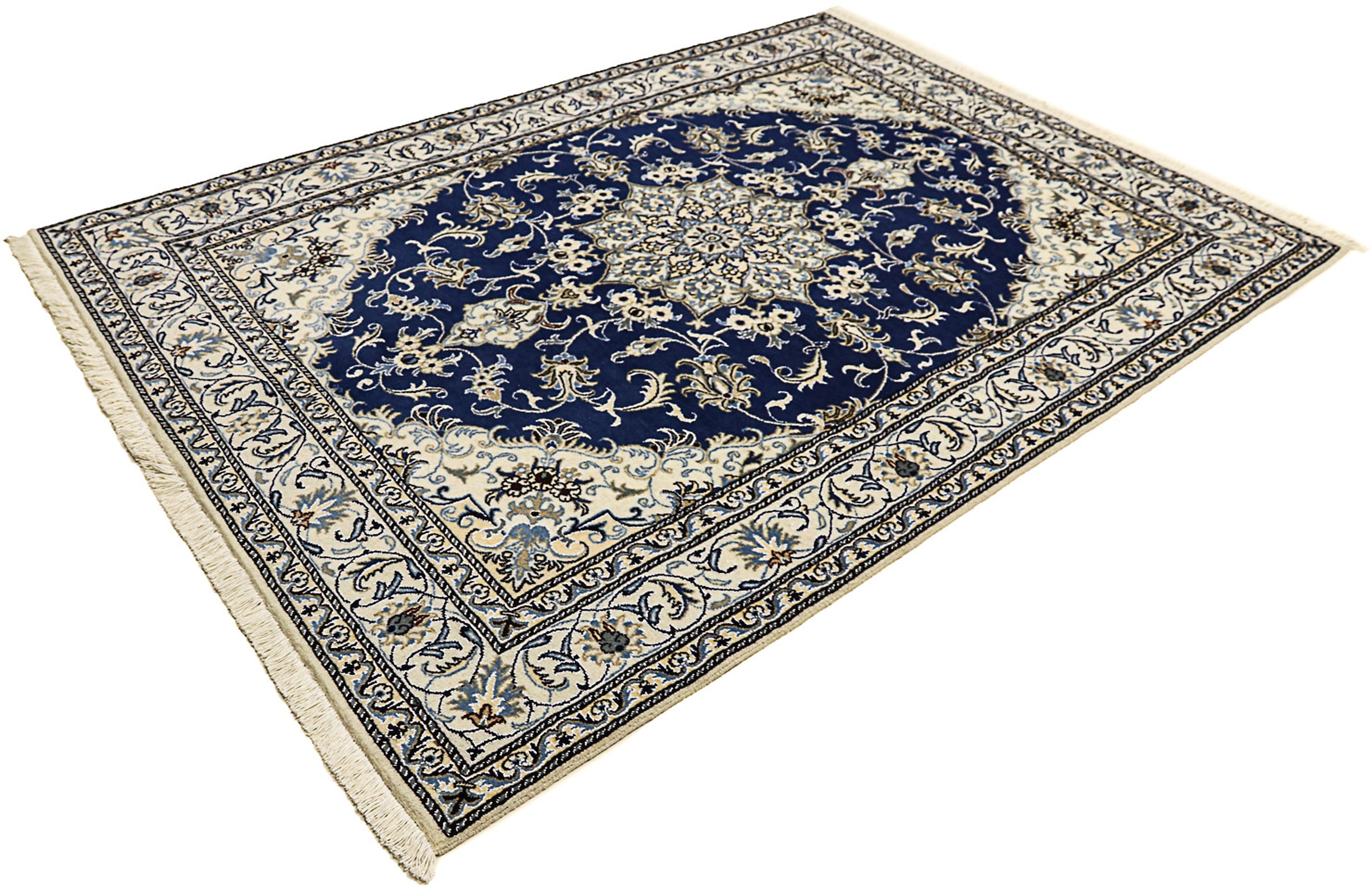 morgenland Orientteppich »Perser - Nain - 236 x 168 cm - blau«, rechteckig, günstig online kaufen