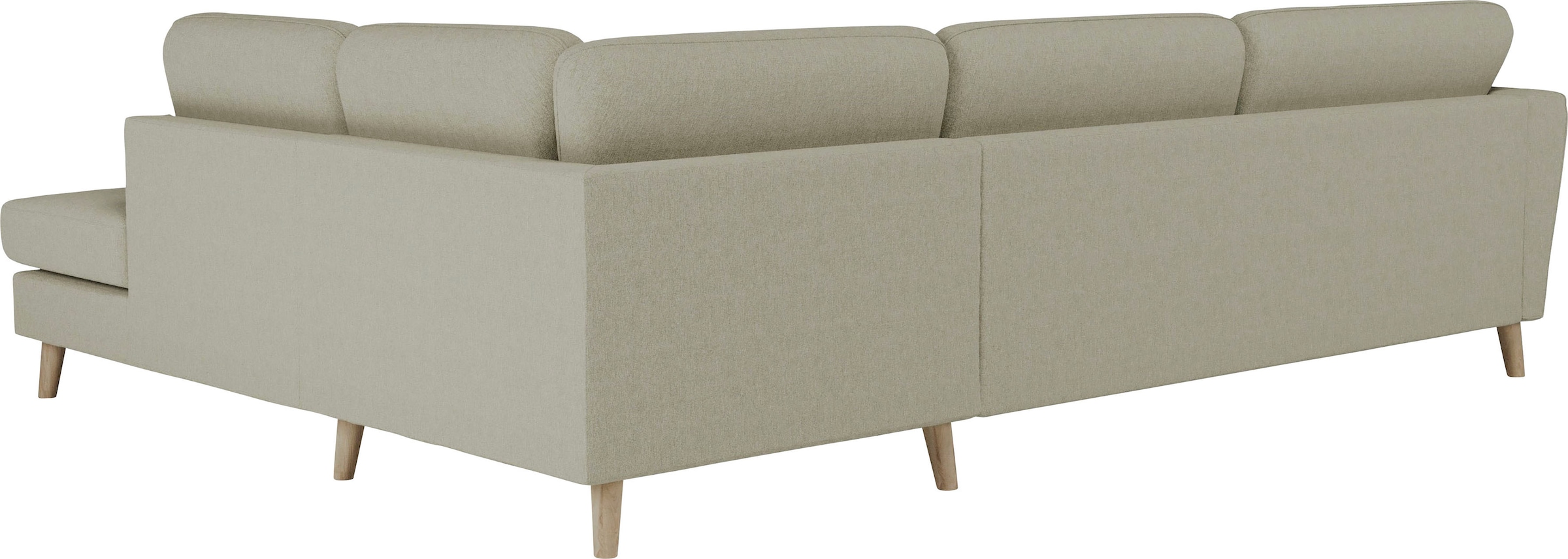 Home affaire Ecksofa »MARSEILLE 278/202 cm, L-Form, Ottom. rechts/links«, Massivholzbeine aus Eiche, in verschieden Bezügen und Farbvarianten