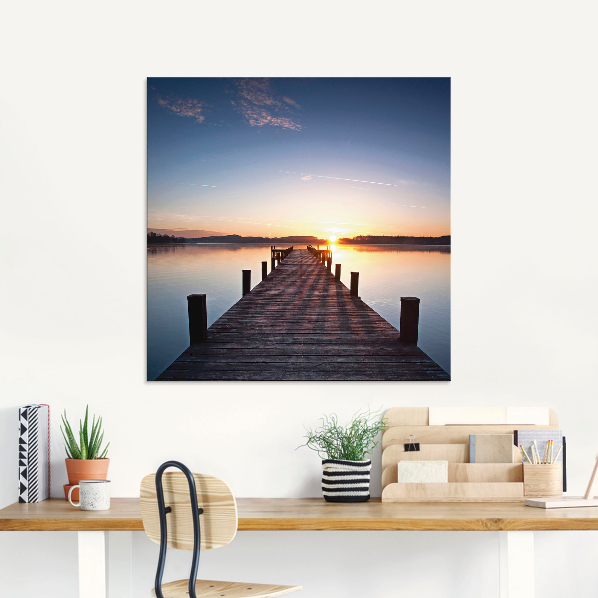 Artland Glasbild »Sonnenstrahlen - Sonnenuntergang« Gewässer 1 Stk. tlg. in günstig online kaufen
