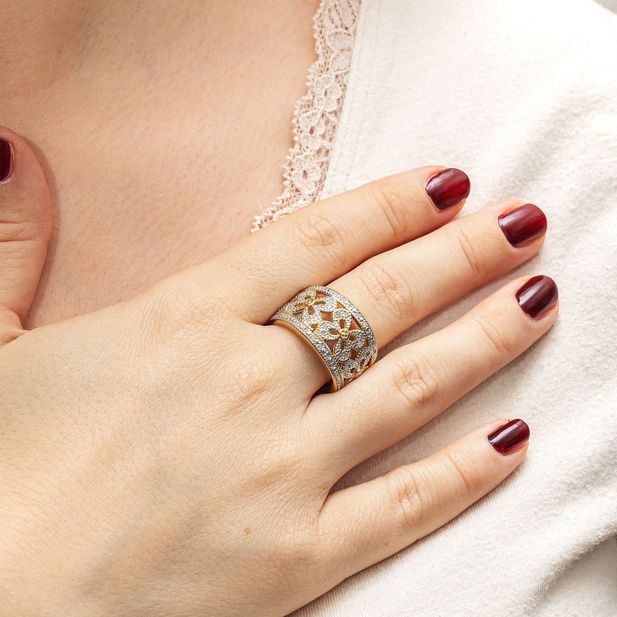 Diamonds by Ellen K. Fingerring »Silber 925 mit 40 Diamanten zus. 0,20ct.«