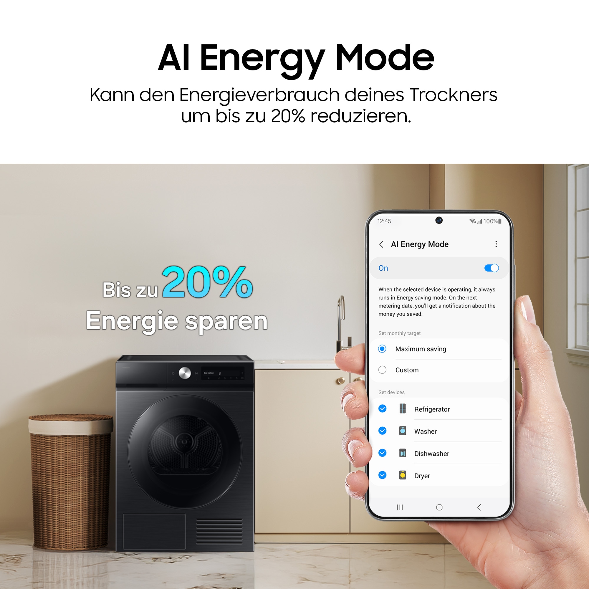 Samsung Wärmepumpentrockner »DV90DB8845GBU2« DV8400D QuickDriveᵀᴹ Option ‑ Spart bis zu 35 % Zeit