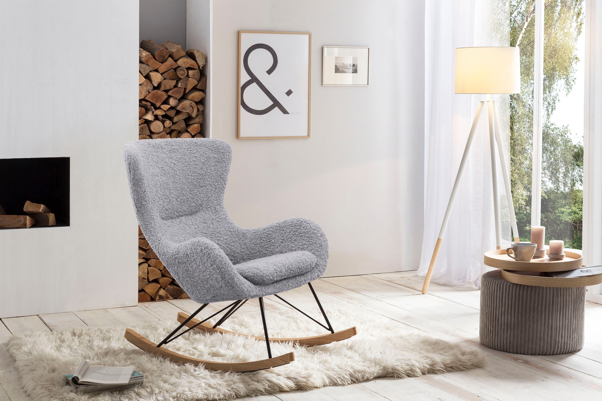 SalesFever Schaukelsessel »Entspannender Schaukelstuhl« In charmantem Teddy günstig online kaufen