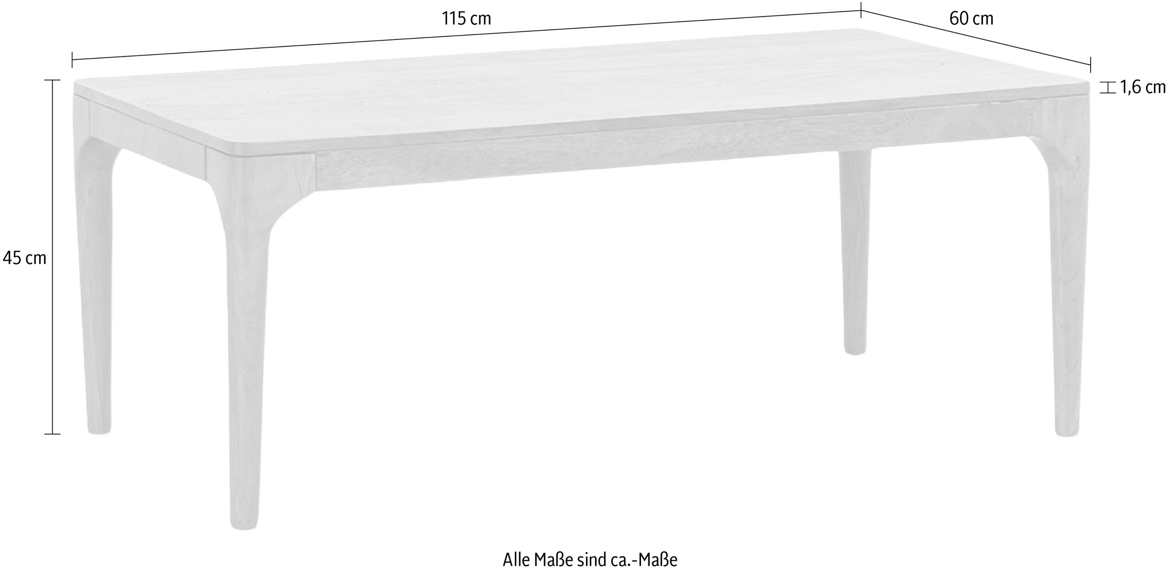 byLIVING Couchtisch »Bosse«, aus Massivholz, Breite 115 oder 60 cm