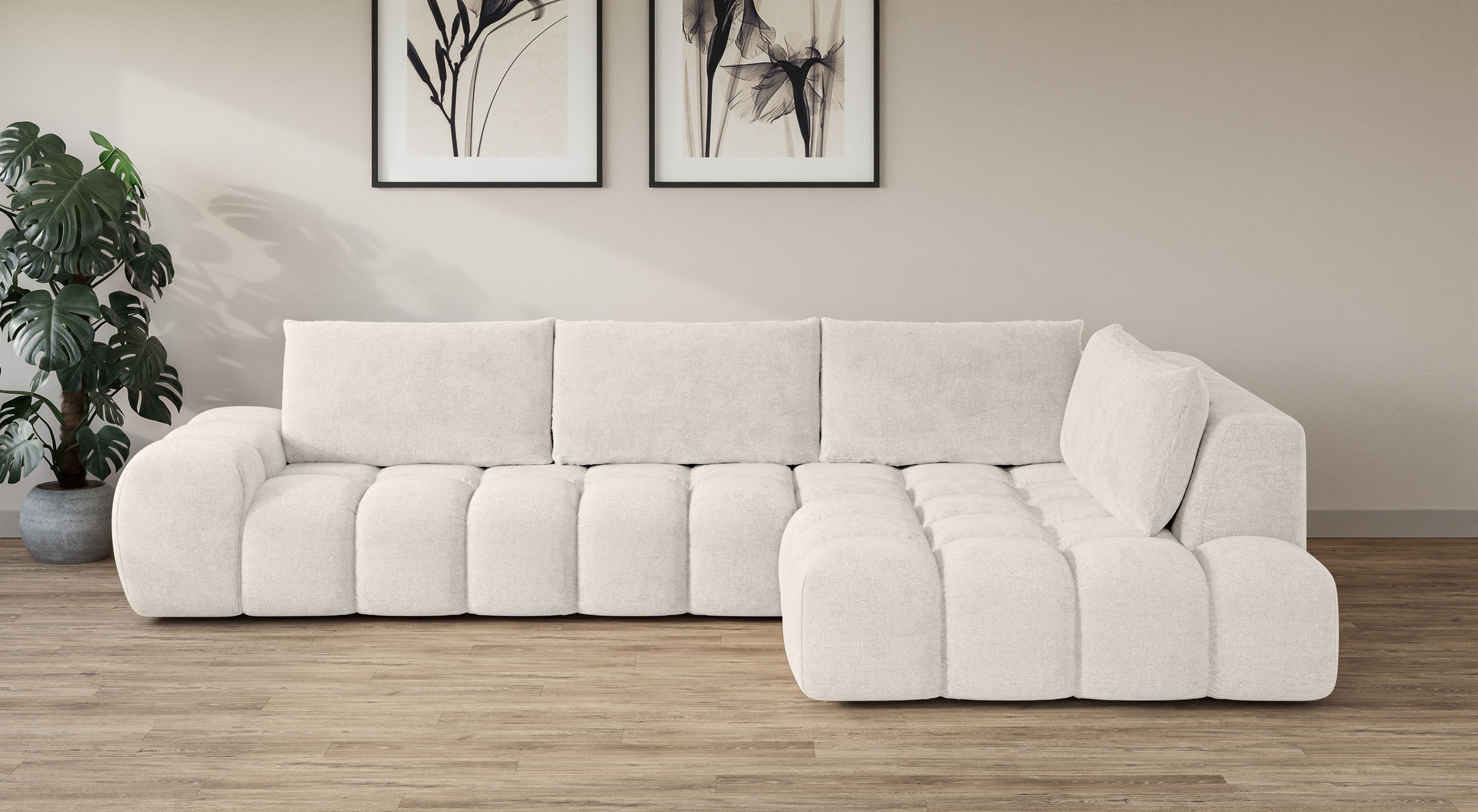 INOSIGN Ecksofa »AZITA Designsofa, elegant und bequem L-Form, Bubble-Optik« günstig online kaufen