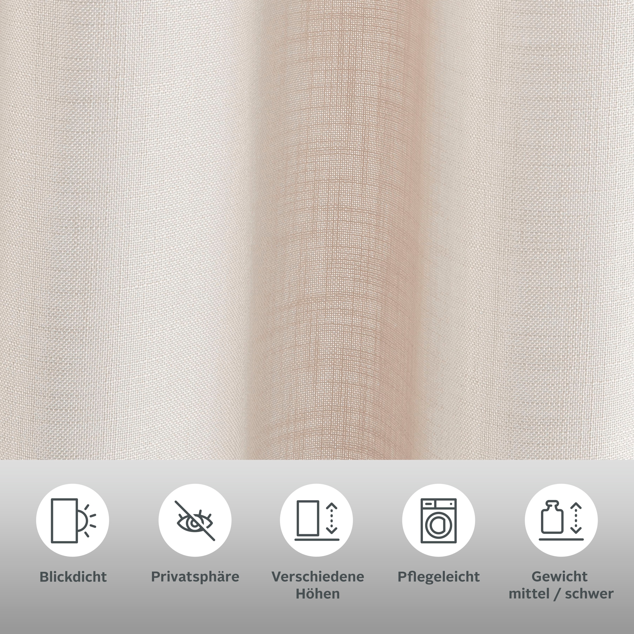 my home Gardine »Nora«, (1 St.), Blickdicht, Leinenlook, Polyester