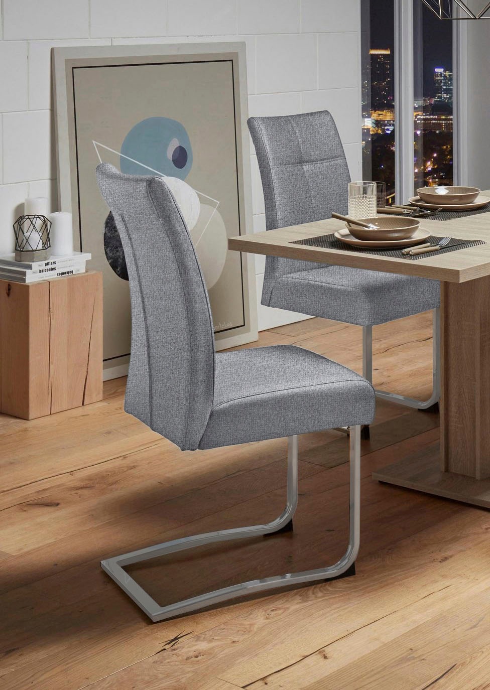 Home affaire Freischwinger »Rab«, (Set), 2 St., Strukturstoff, Bezug in ver günstig online kaufen