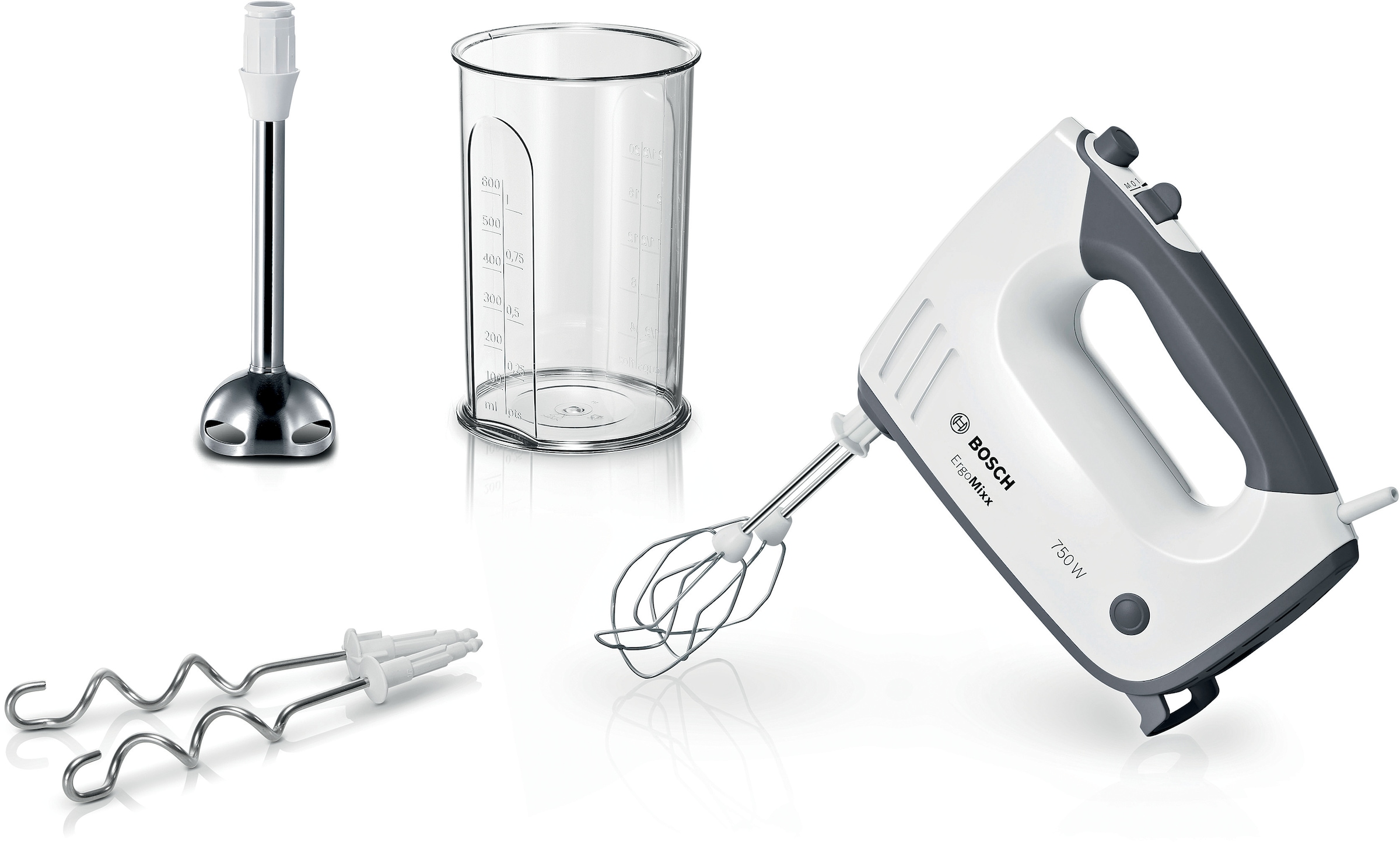 BOSCH Handmixer »ErgoMixx MFQ37470, Edelst. Rührbesen/Knethaken, 5 Stufen, günstig online kaufen