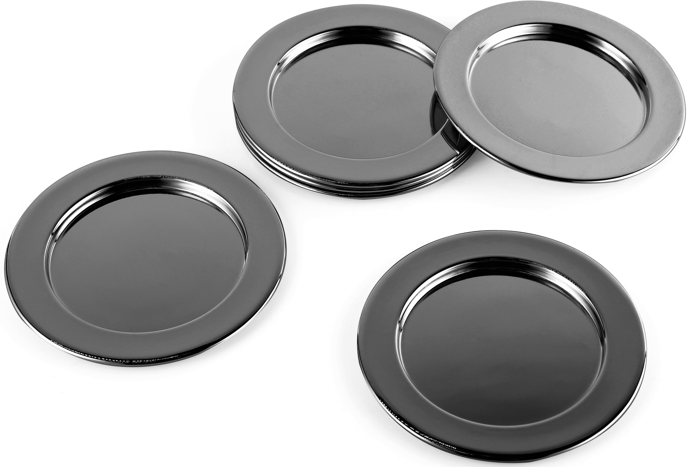 ECHTWERK Glasuntersetzer, (Set, 6 tlg.), Getränke-Untersetzer aus Edelstahl, Untersetzer rund, Ø ca. 8 cm
