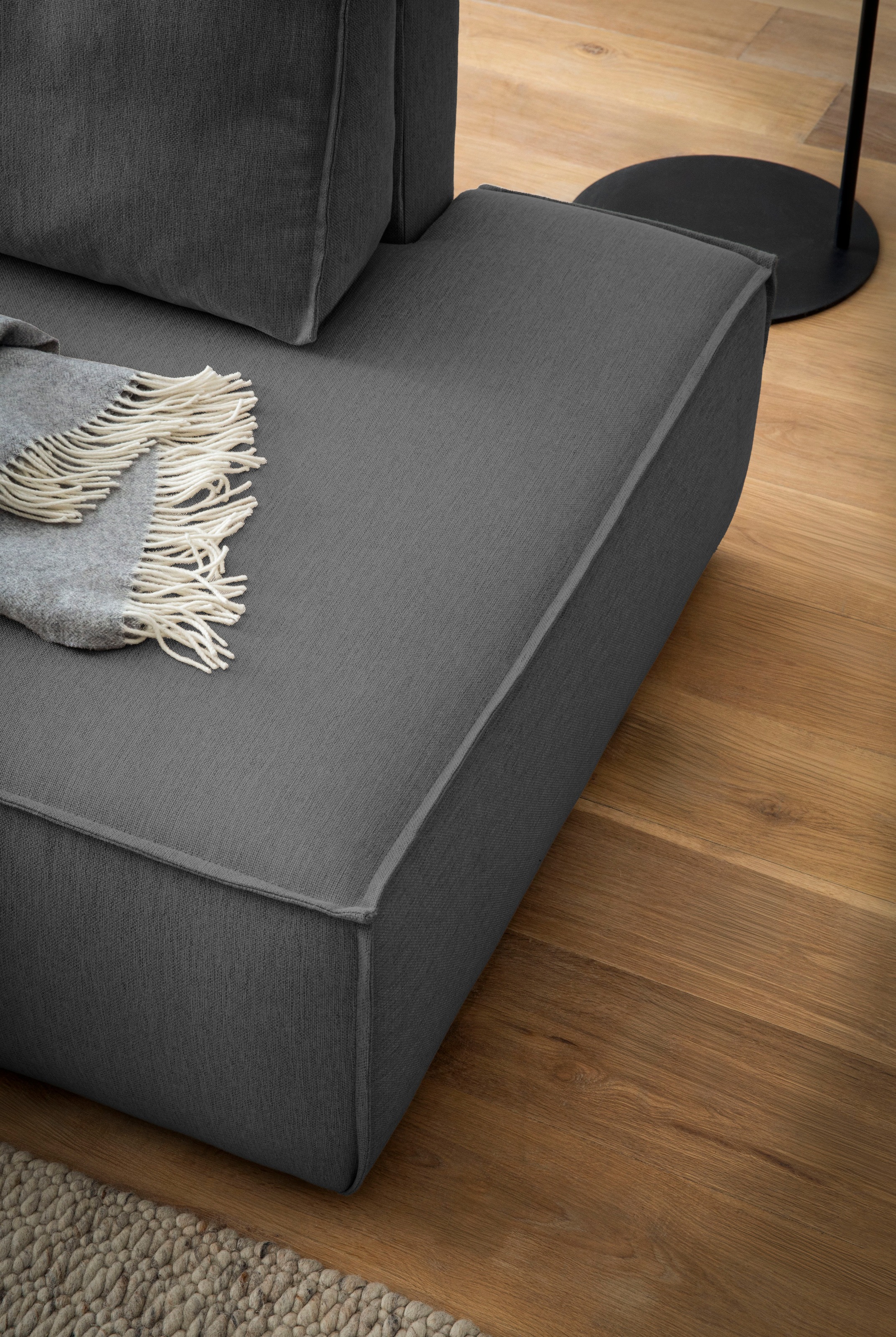 Home affaire Ecksofa »SHERWOOD, Schlafsofa in L-Form offen (275cm), Cord, Leinenoptik«, Schlaffunktion und Bettkasten, Kedernaht, hoher Sitz- & Liegekomfort