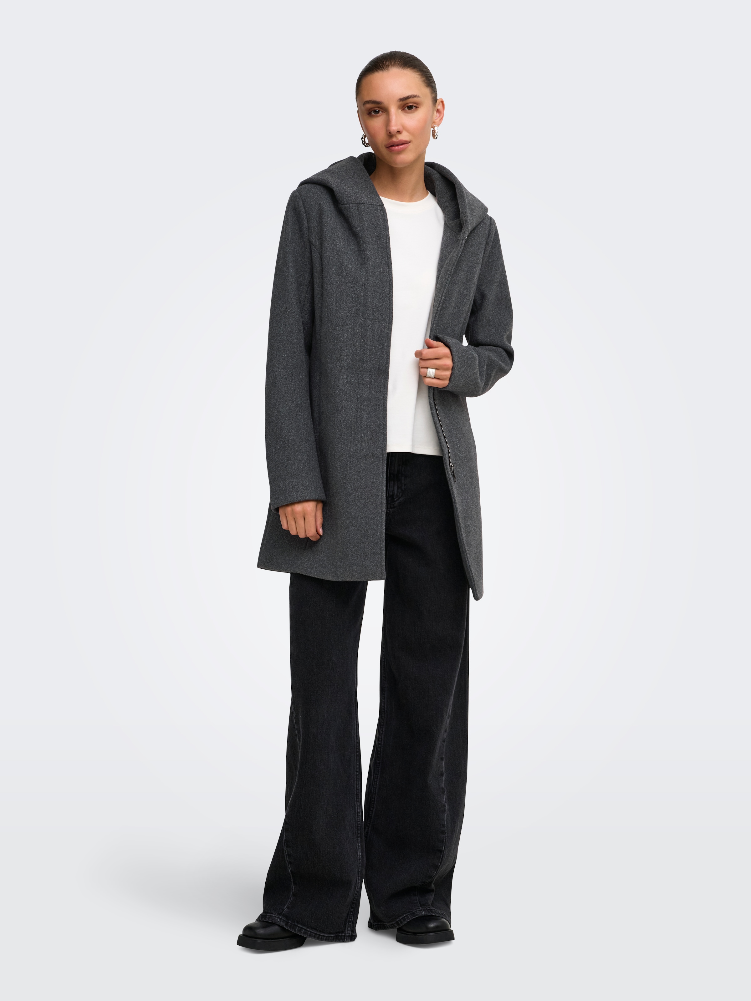 ONLY Langjacke »ONLBLAKE HOOD COAT CC OTW« mit Kapuze Kunstfaser, Eingrifftaschen