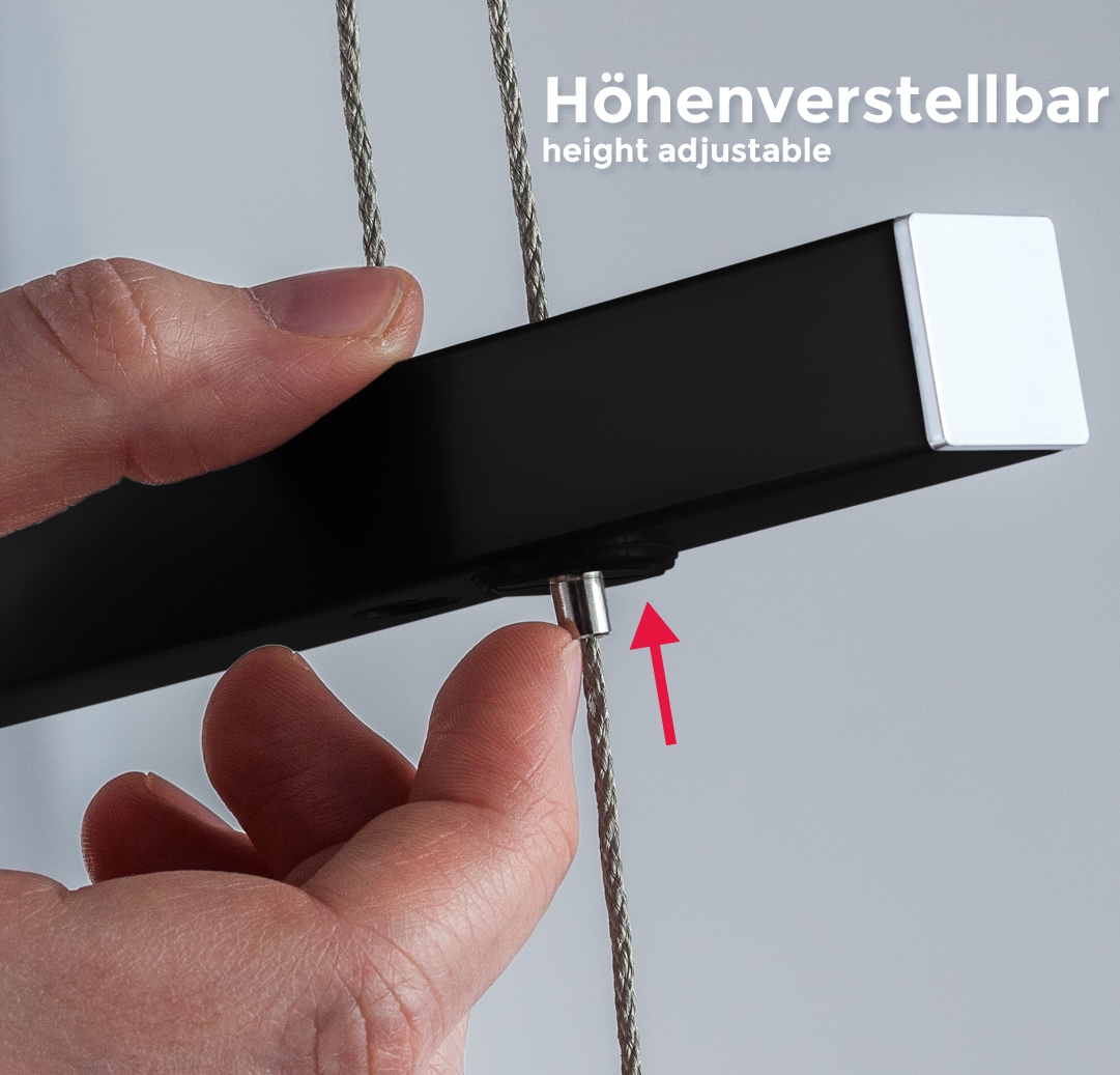 B.K.Licht LED Pendelleuchte »BKL1491 LED Pendellampe, stufenlos höhenverstellbar, dimmbar via Touch«, 1 flammig, Leuchtmittel LED-Modul | LED fest integriert, 3.000K, 1.750Lm, 16W, 85x175 cm, Schwarz