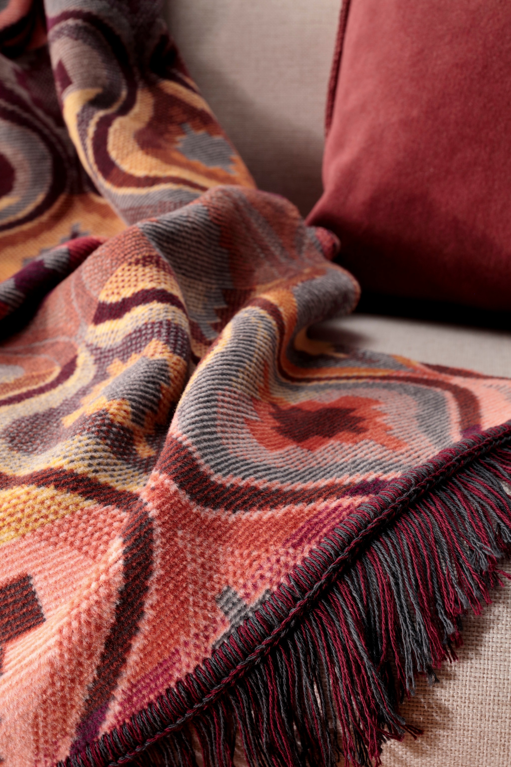 Biederlack Wohndecke »Oriental Bloom«, mit geketteltem Zierstich