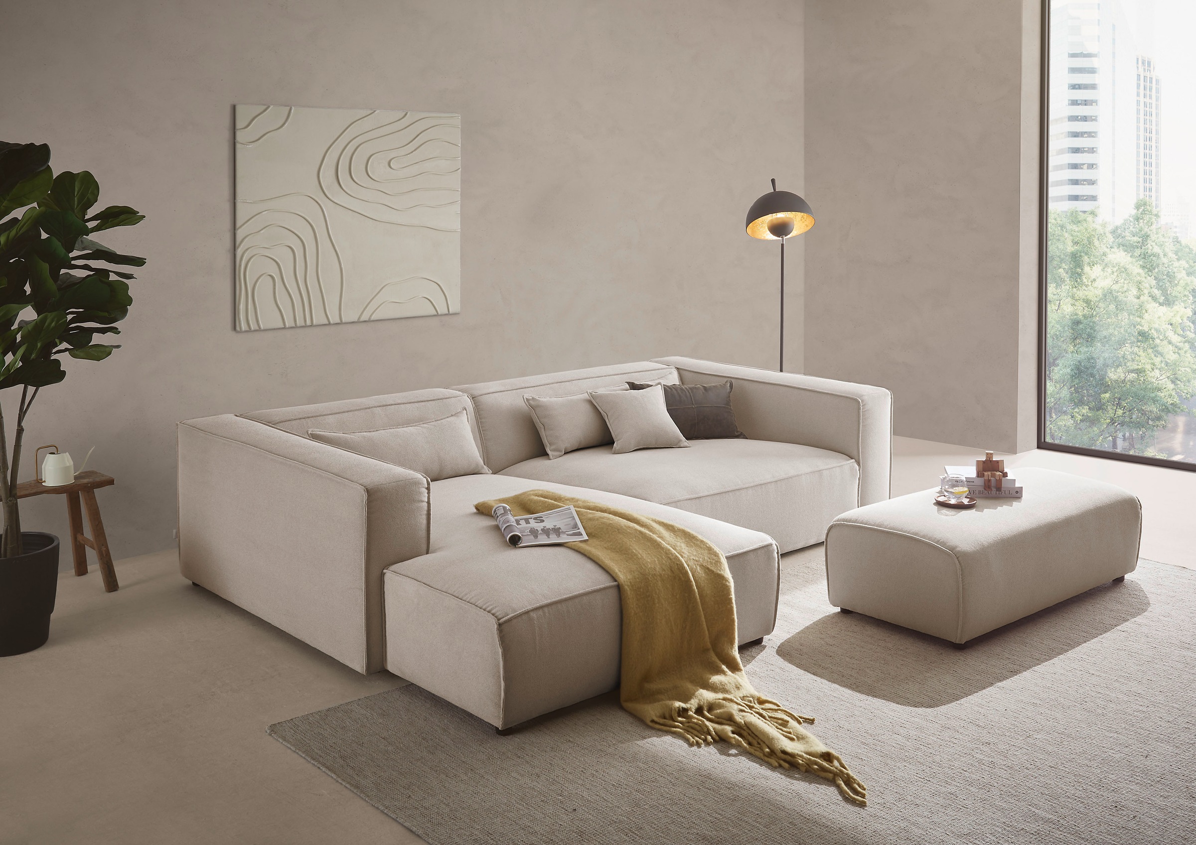 LeGer Home by Lena Gercke Ecksofa »PIARA XXL, L-Form, Schlaffunktion, Cord, günstig online kaufen