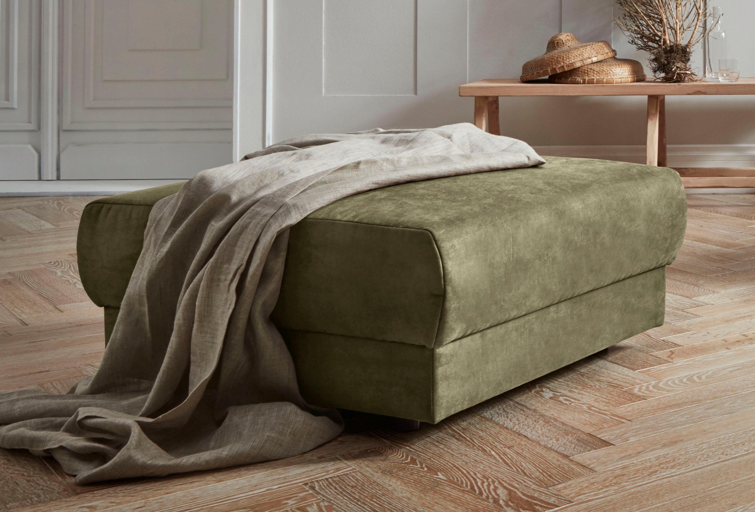 Home affaire Hocker »Hobro« in 3 Bezugsstoffen und vielen Farben, Design by günstig online kaufen