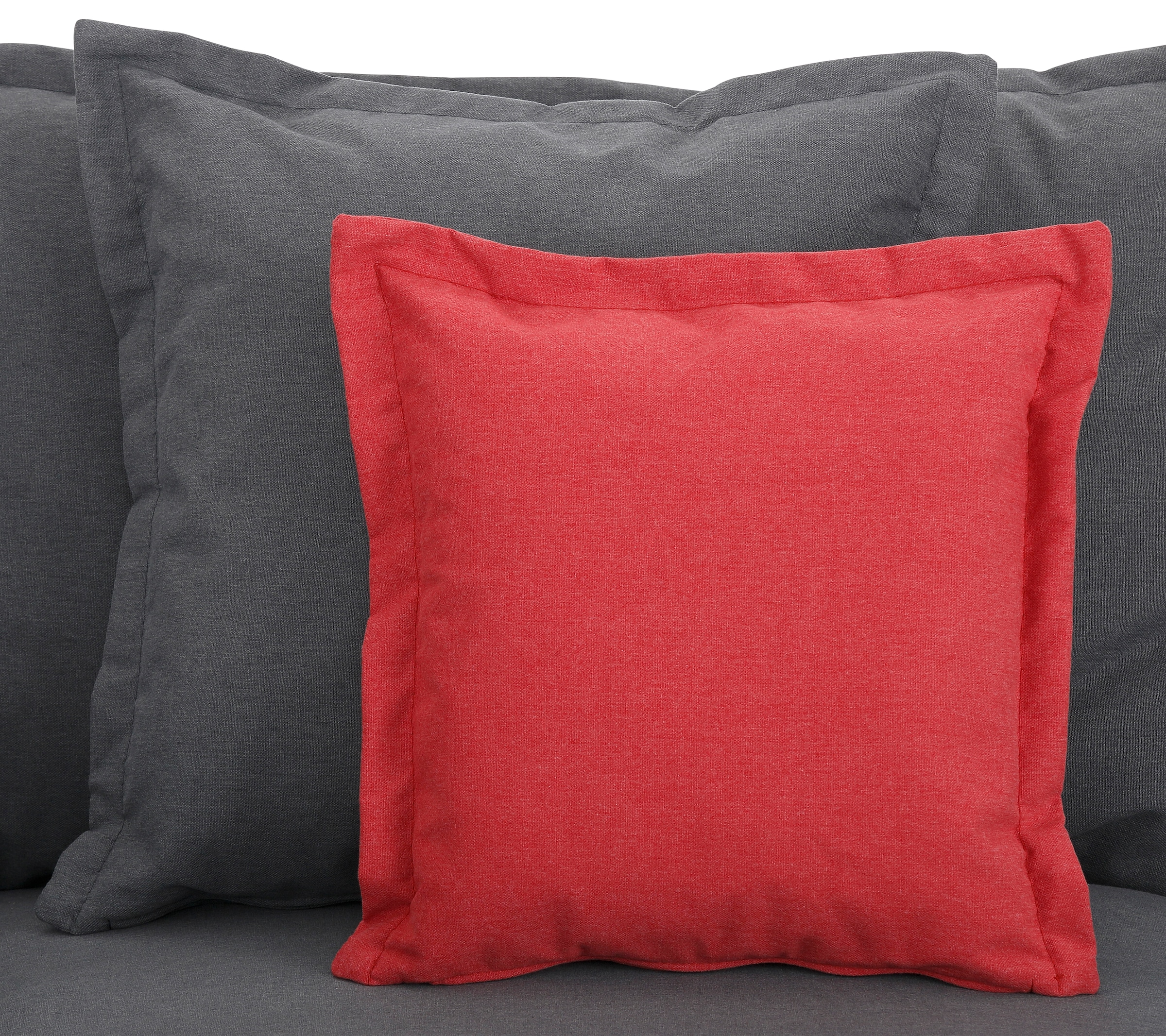Home affaire Ecksofa »Luise L-Form«, mit vielen losen Kissen und abnehmbarer Husse